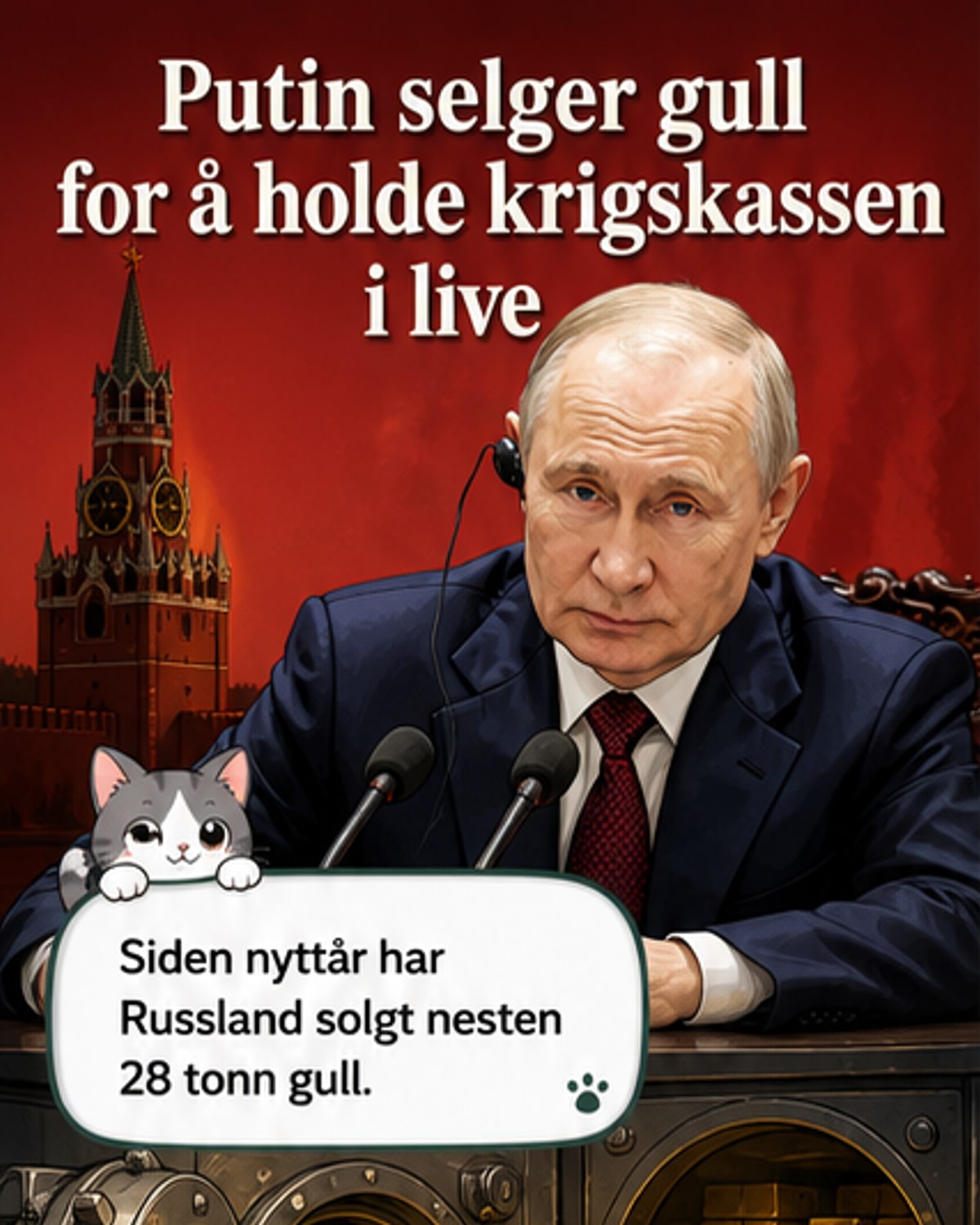 Russland selger gull for milliarder