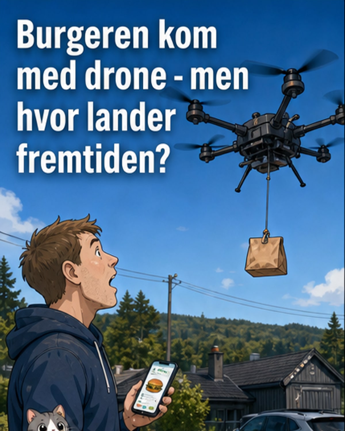 Matlevering med droner starter i Ski