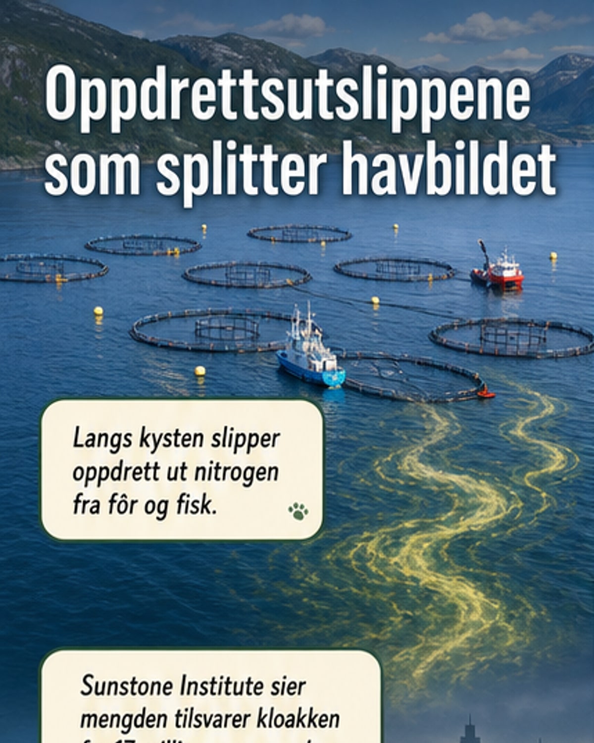 Fiskeoppdrettens utslipp som 17 millioner