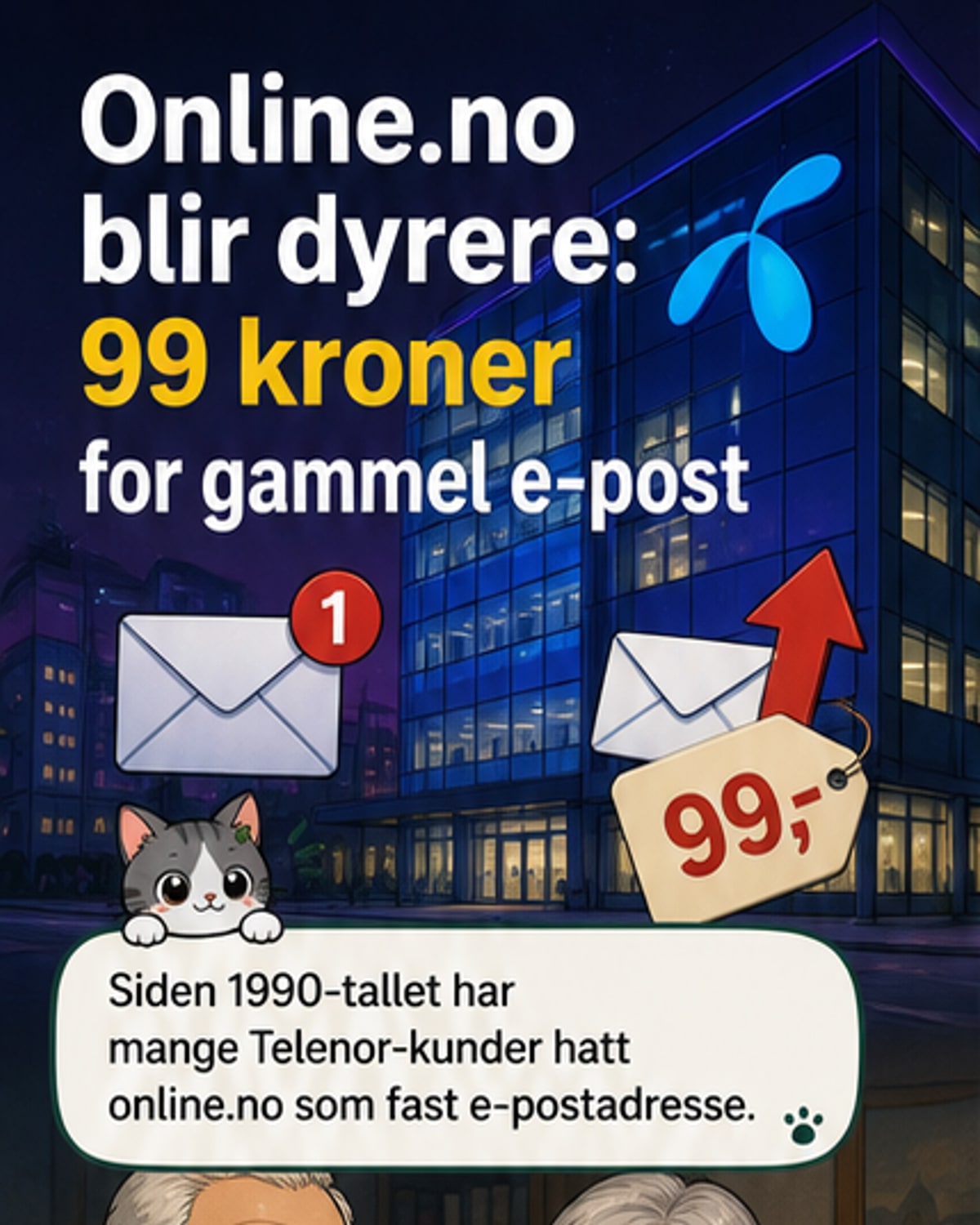 Telenor øker e-postpris med 50 %