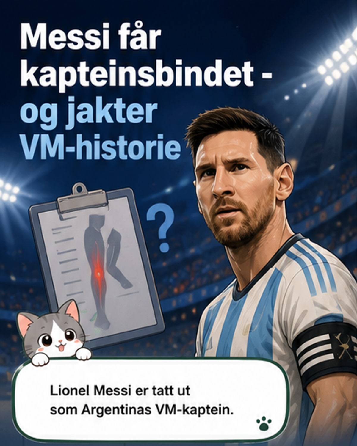 Messi kaptein i sitt sjette VM