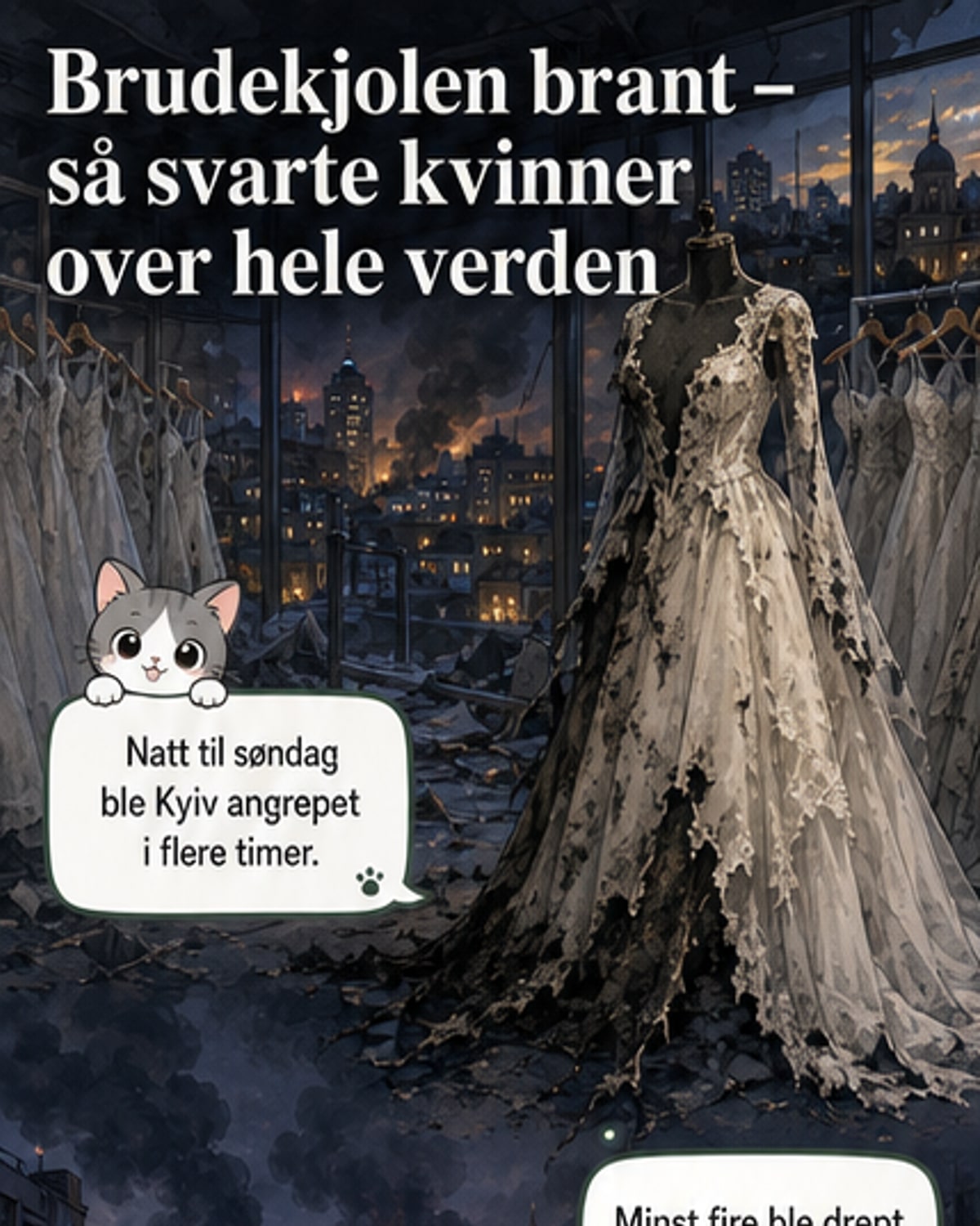 Brudekjolen ødelagt i angrepet – så skjedde noe uventet