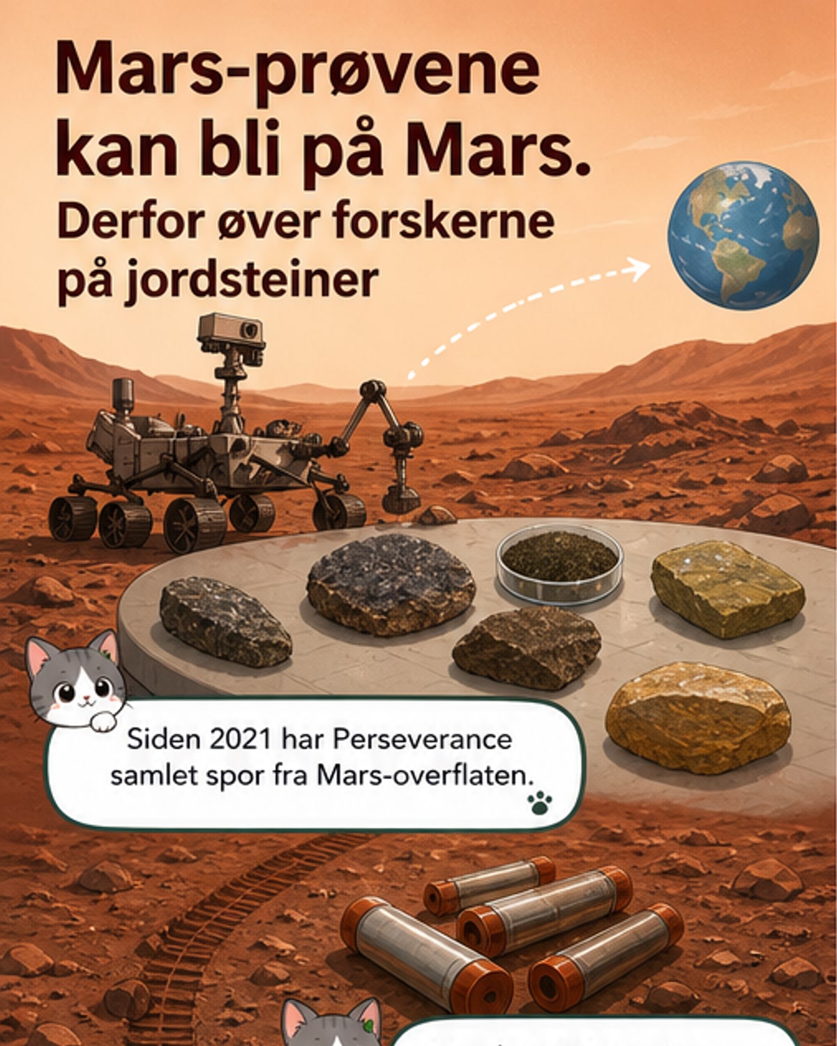 Steiner fra jorda som ligner Mars