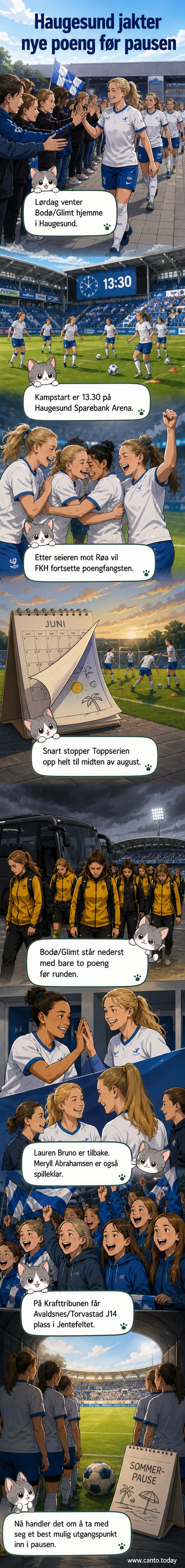 Fotballspillere fra FK Haugesund og Bodø/Glimt møtes på gresset under en lørdagskamp i Toppserien.