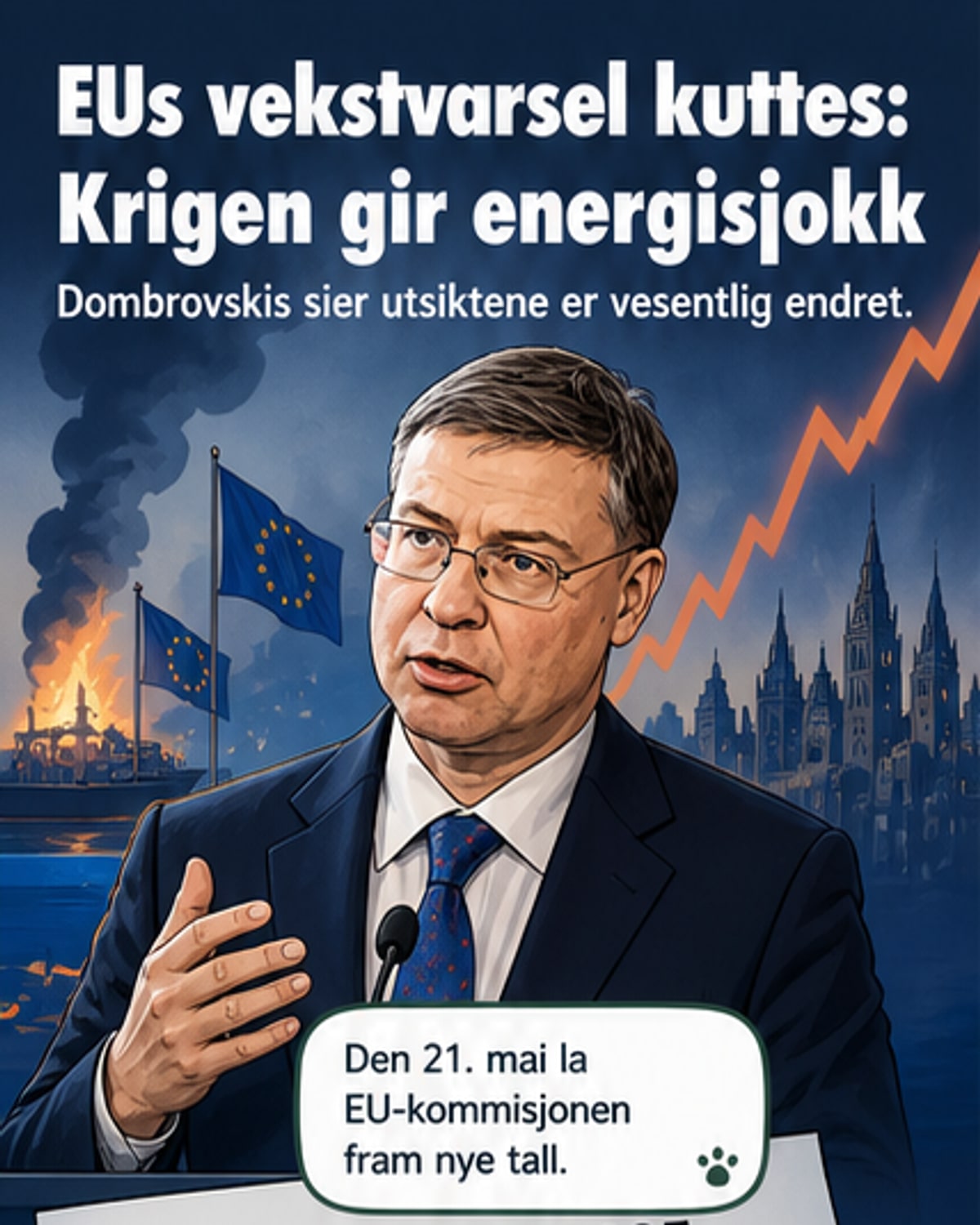 Eurosonen justerer ned vekst