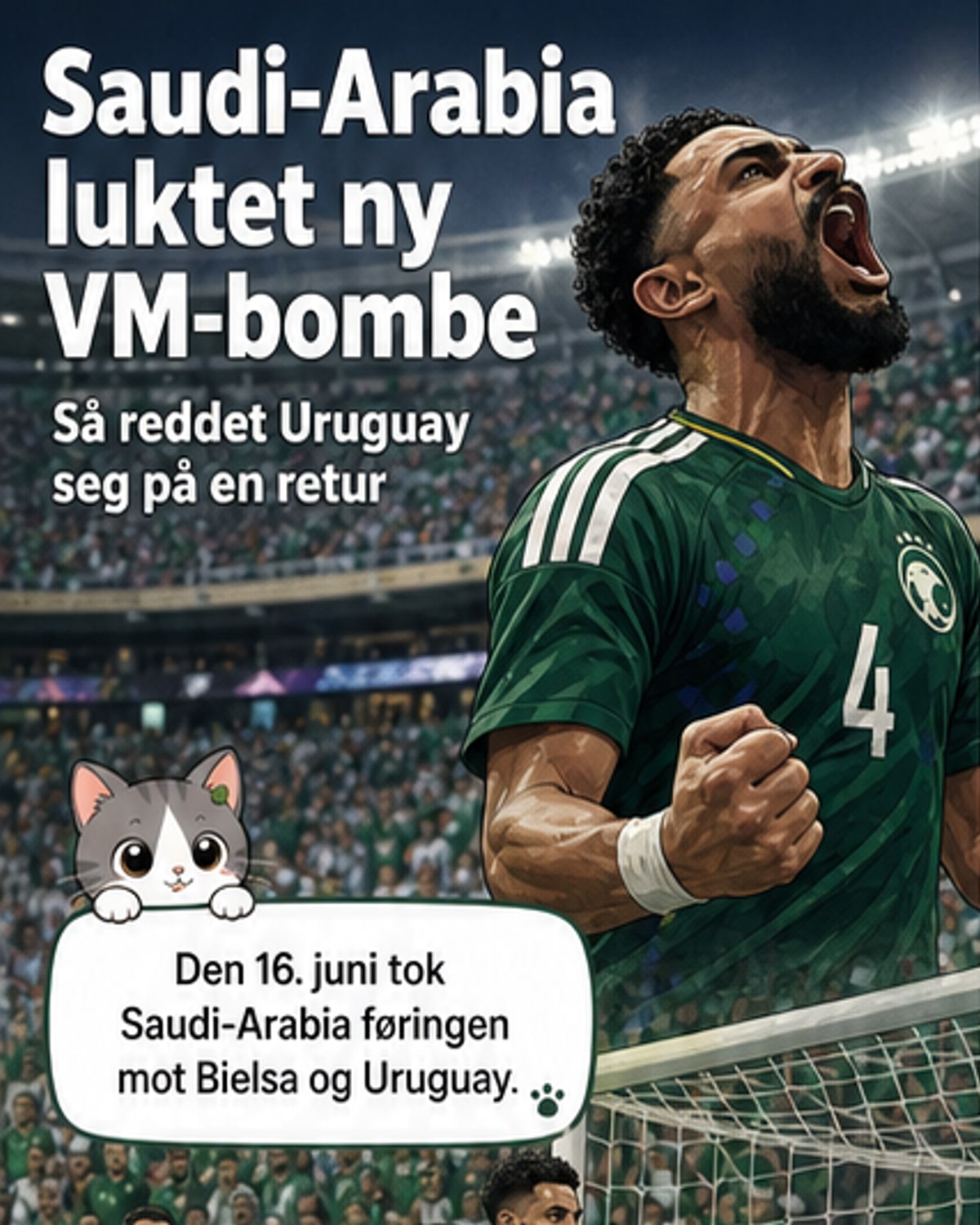 Saudi-Arabia tok ledelsen – men Uruguay svarte