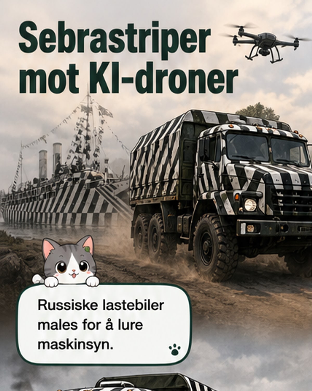 Russisk sebrakamuflasje mot AI-droner