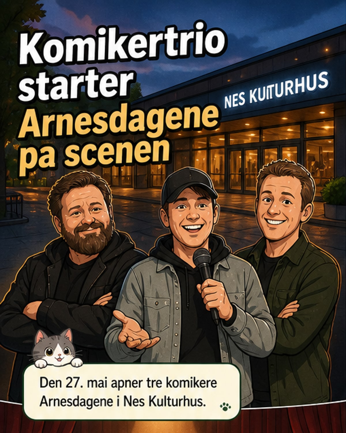 Komikertrio på Årnesdagene