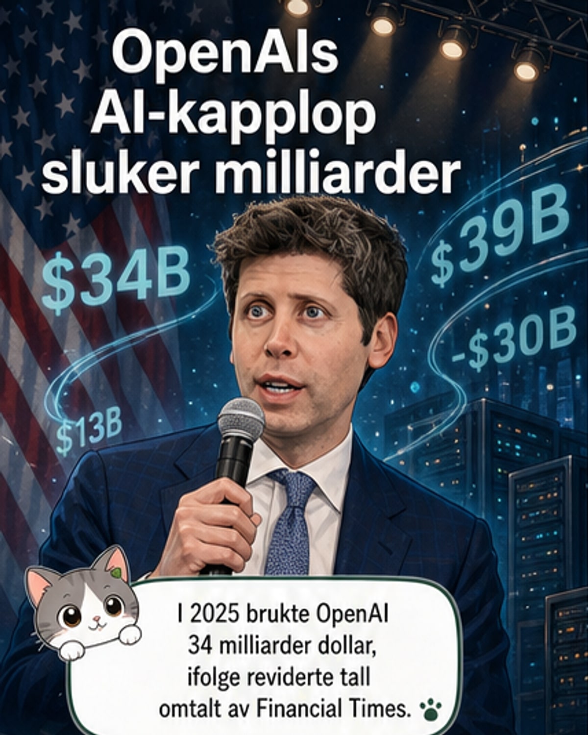 OpenAI brukte 34 milliarder dollar i fjor