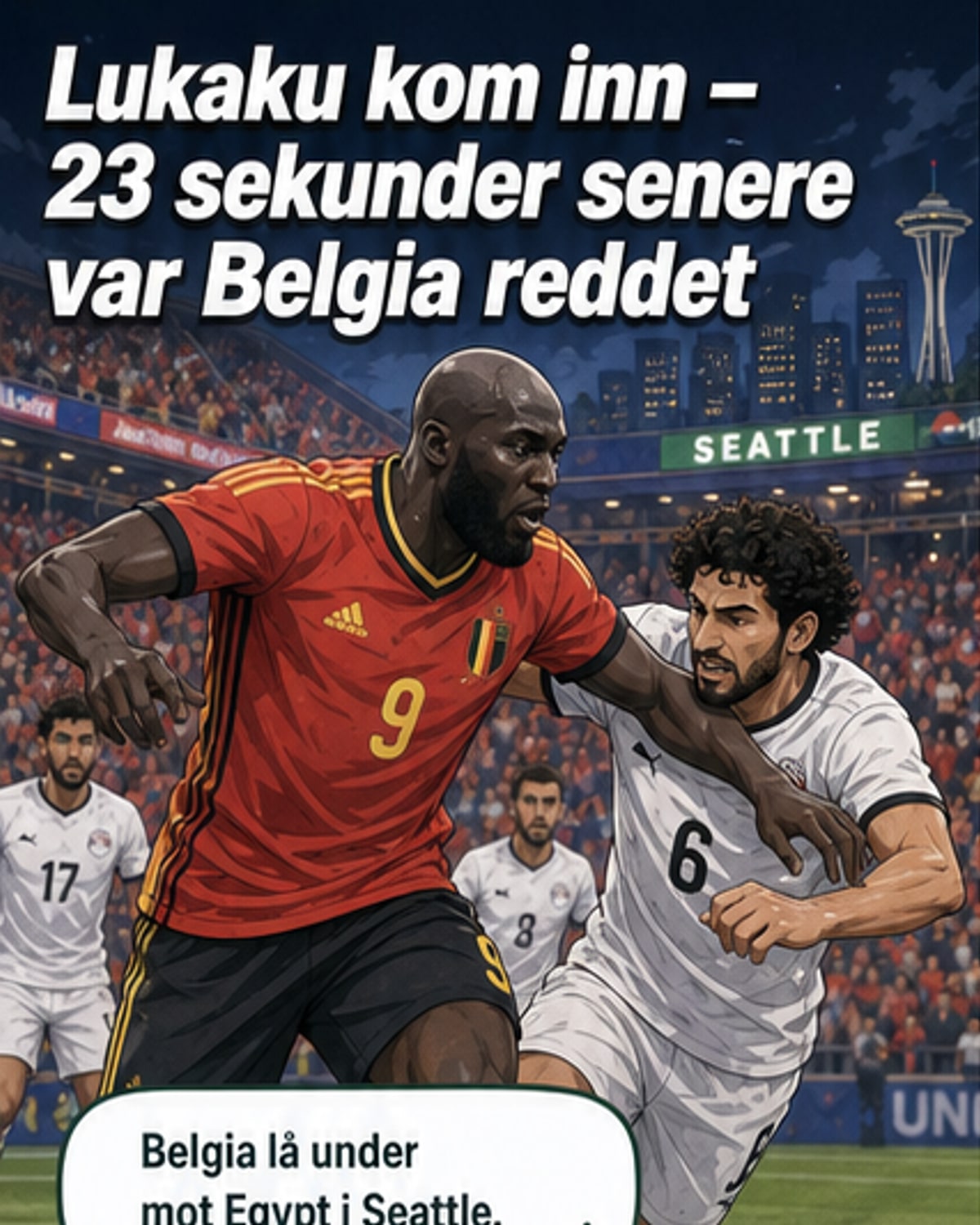Lukaku reddet Belgia mot Egypt