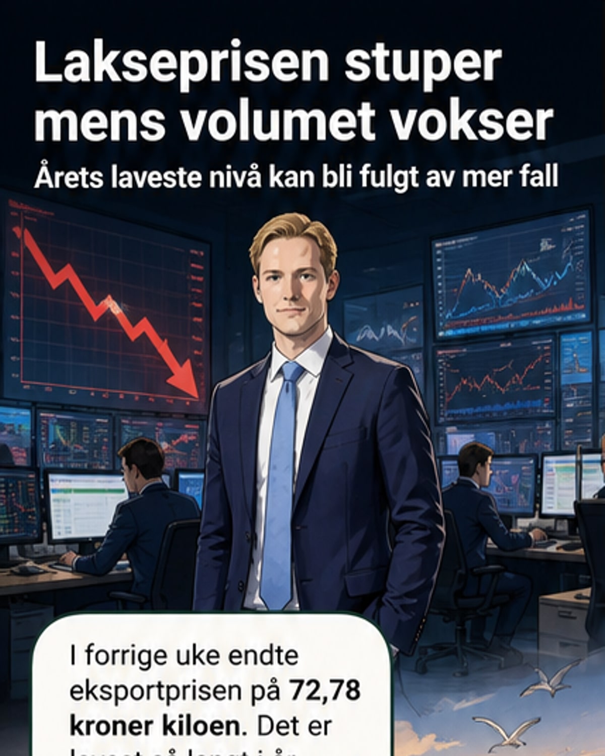 Lakseprisene faller ytterligere