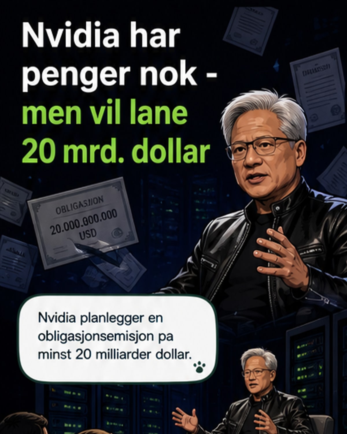 Nvidia låner 20 milliarder dollar