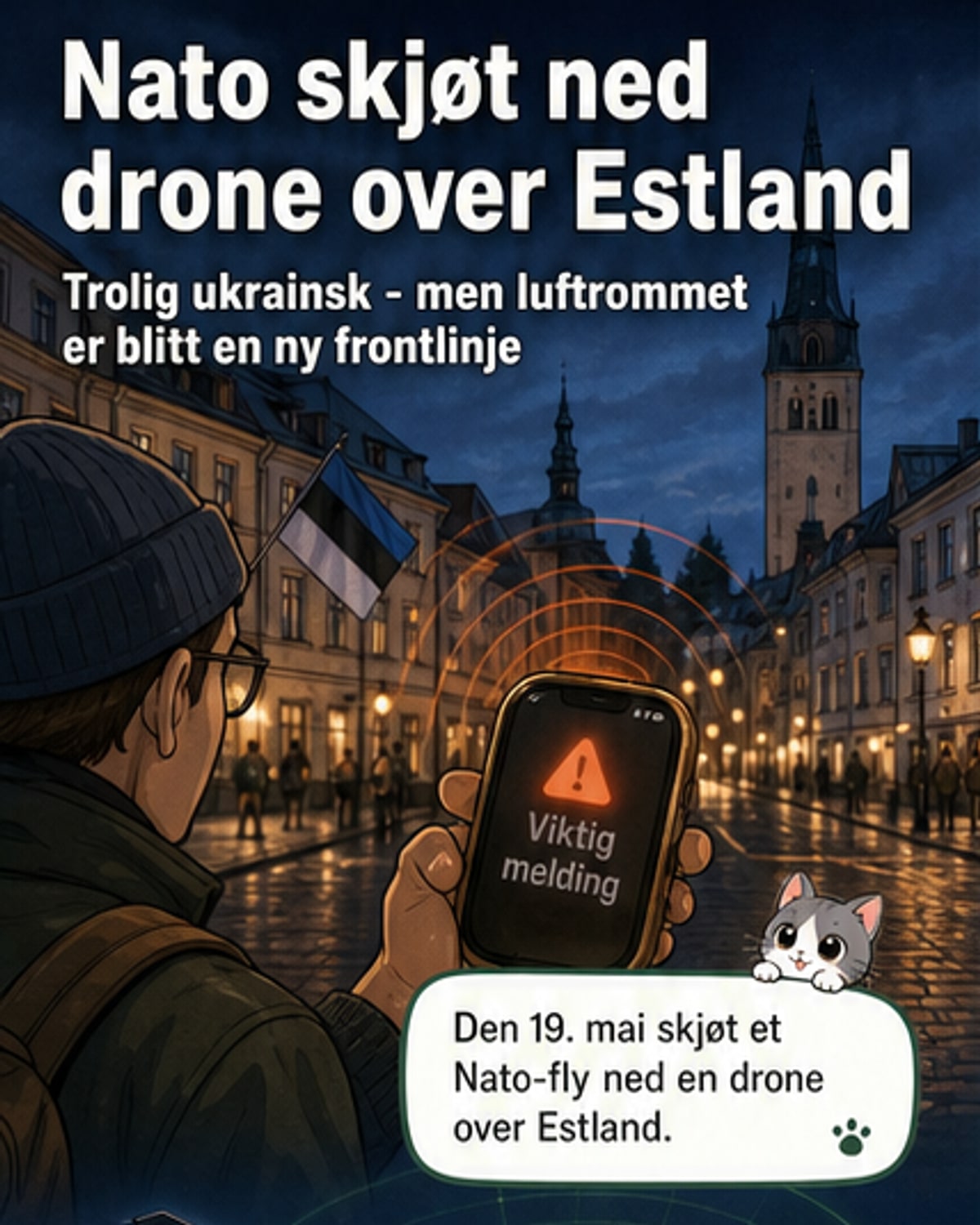 NATO-skudd mot drone over Estland