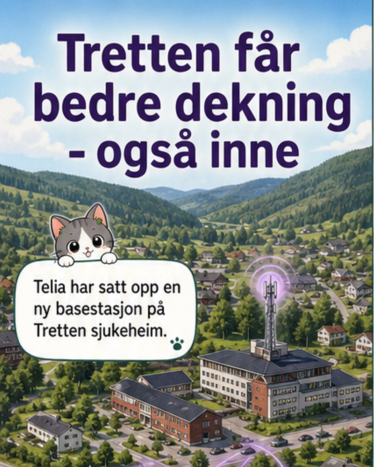 Ny 5G-mast i Tretten gir bedre dekning