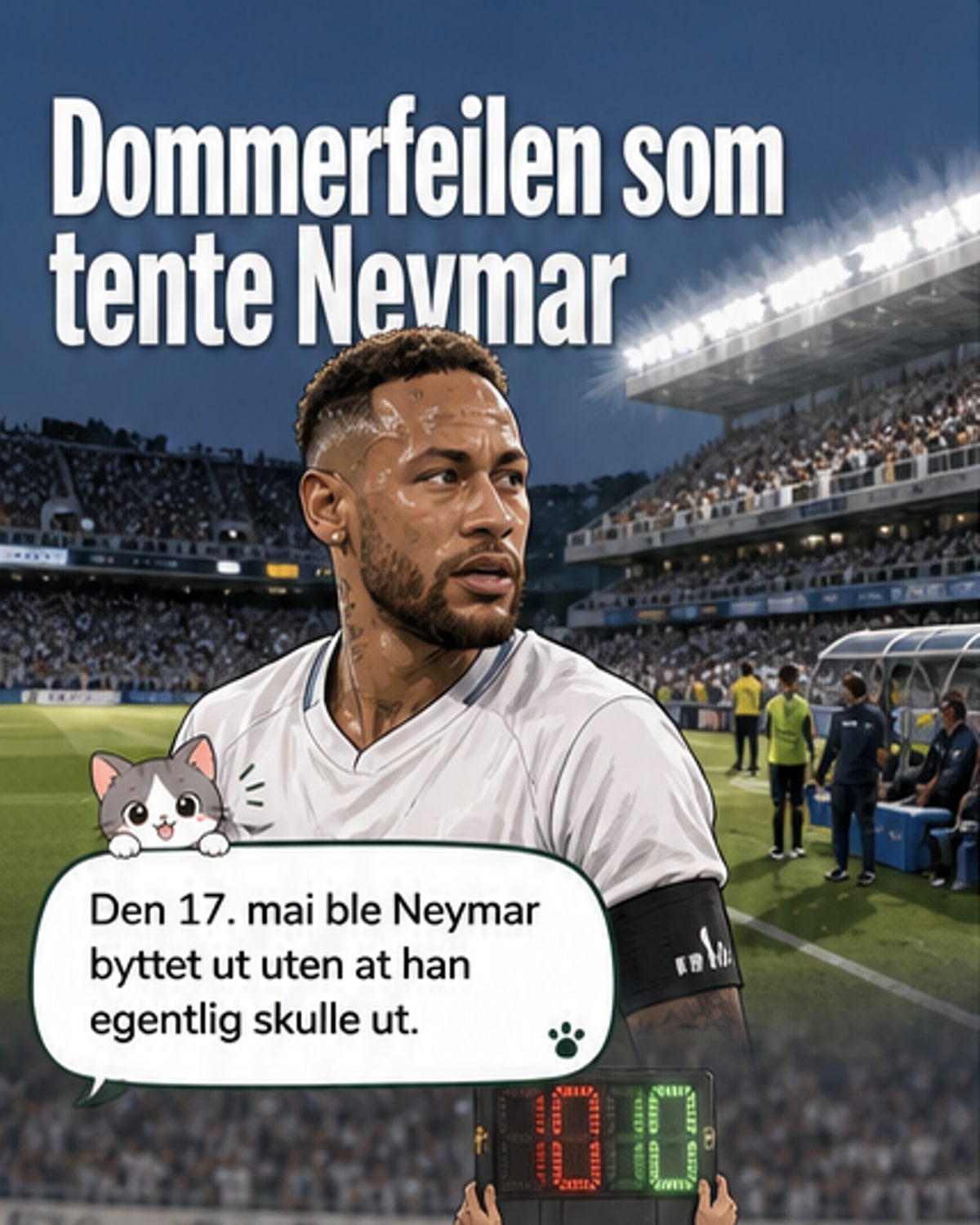 Dommerfeil førte til Neymars utbytting