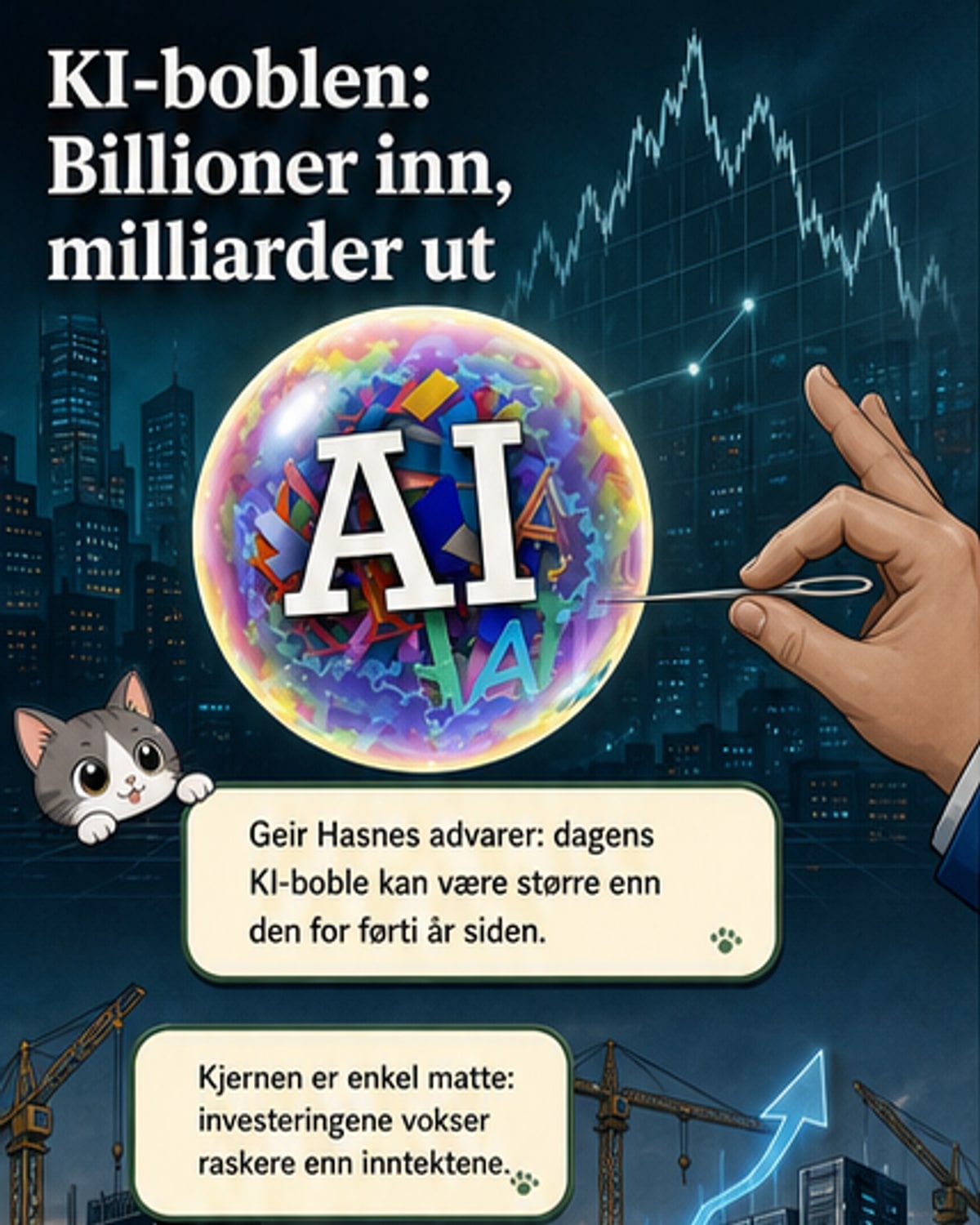 KI-boblen: Milliarder i, inntekter små