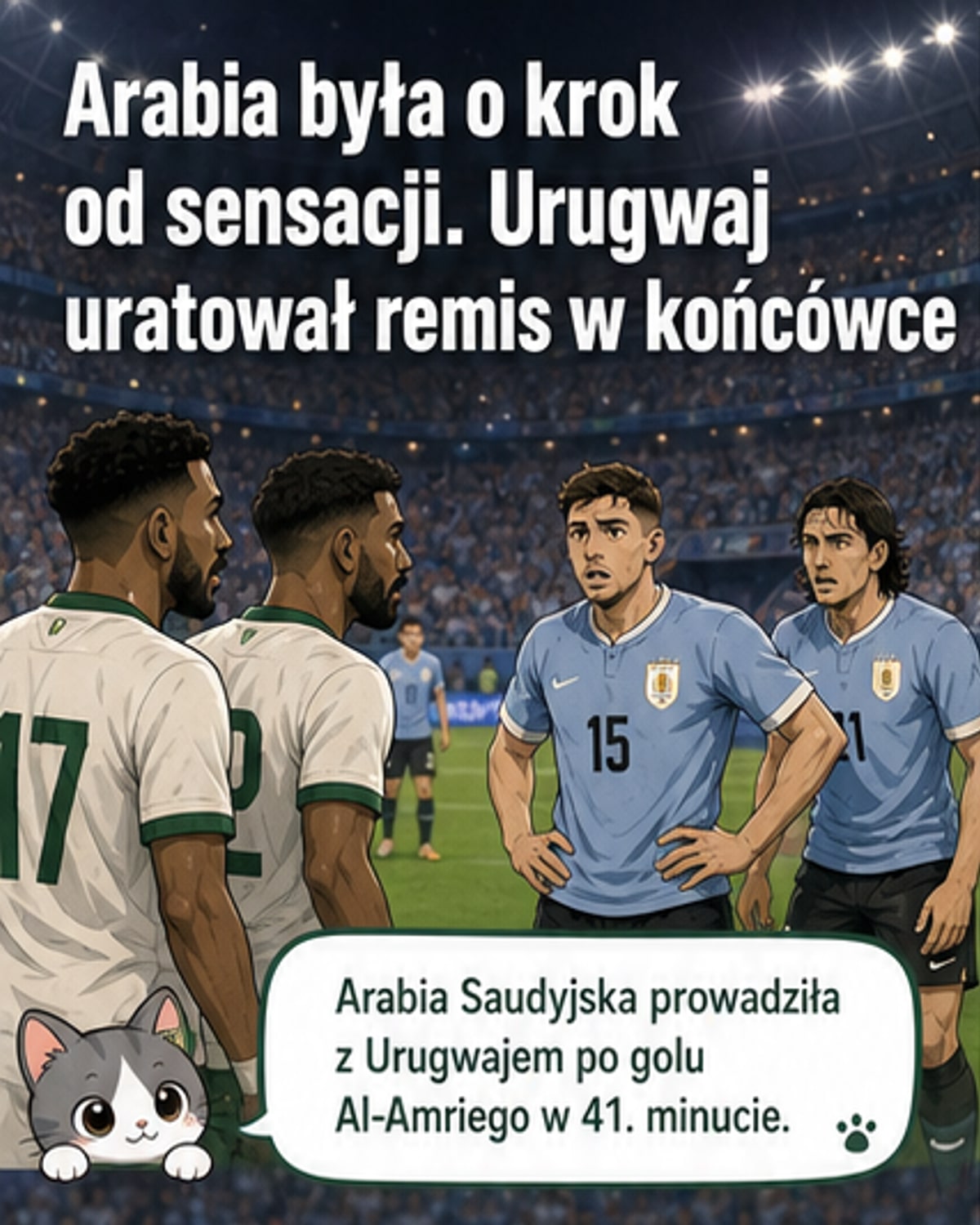 Arabia wytrzymała furię Urugwaju