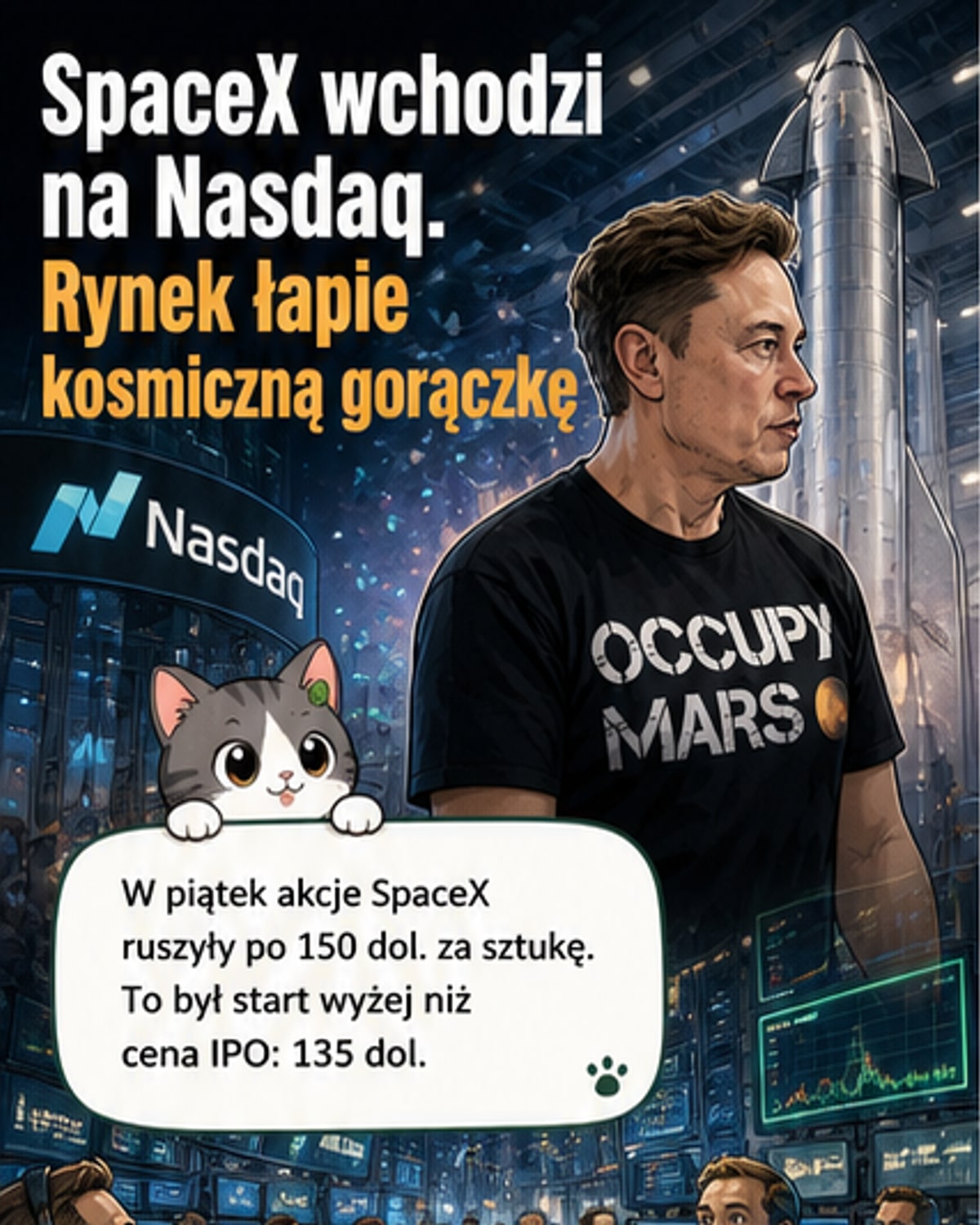 SpaceX debiutuje na giełdzie z wyceną 2,1 mld $