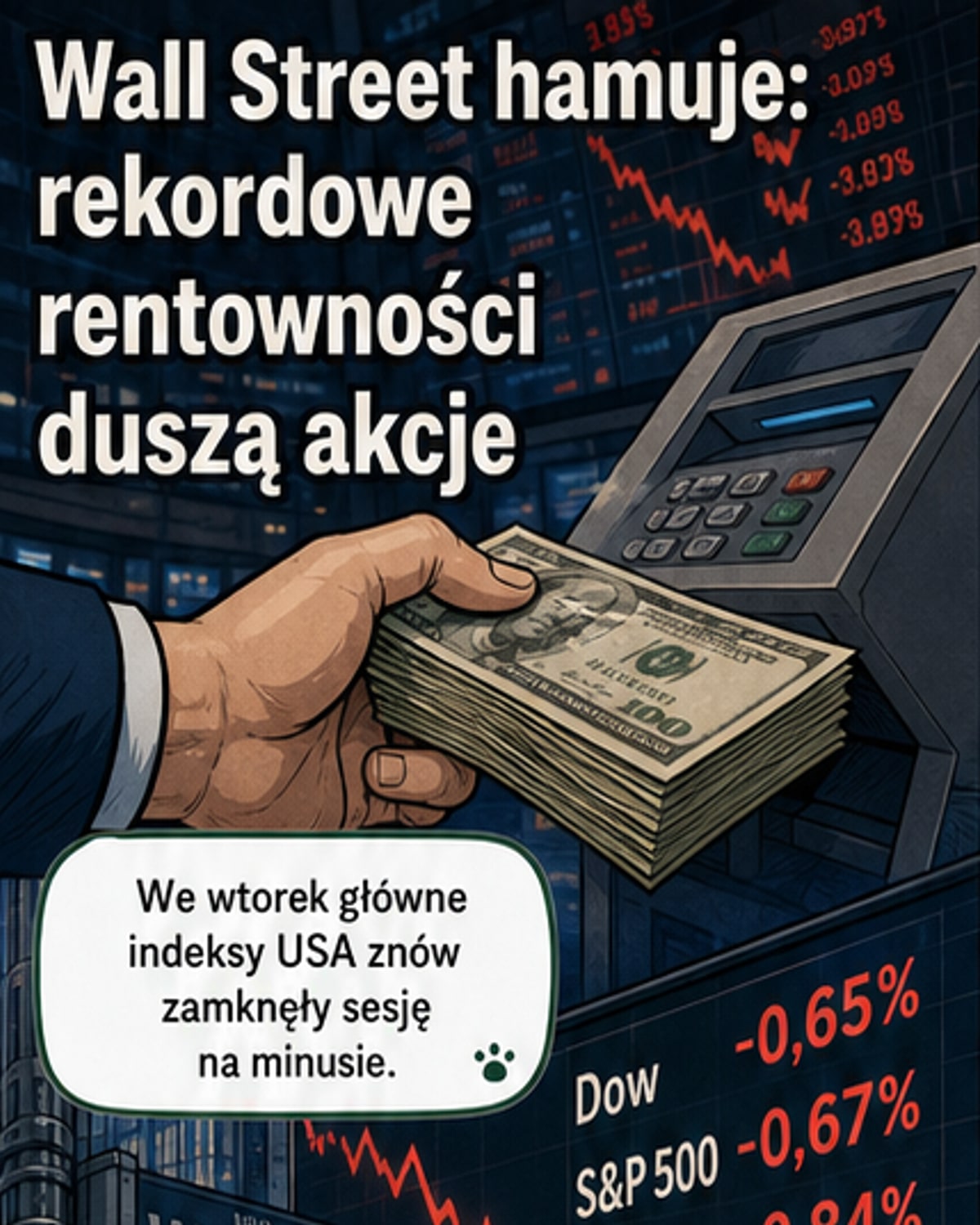 Spadki na Wall Street po rekordowych zyskach