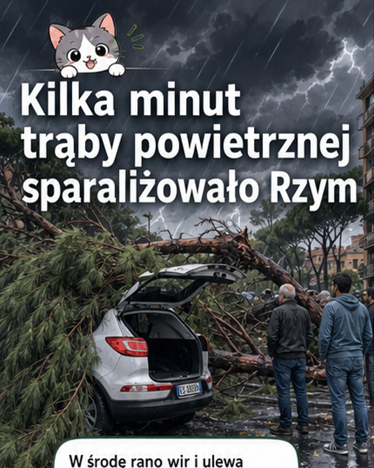 Trąba powietrzna uderzyła w Rzym