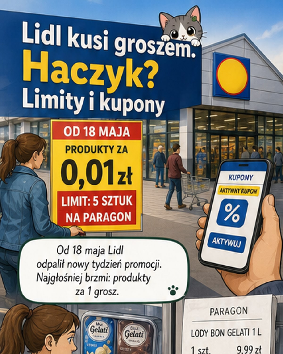 Lidl oferuje lody za 1 gr