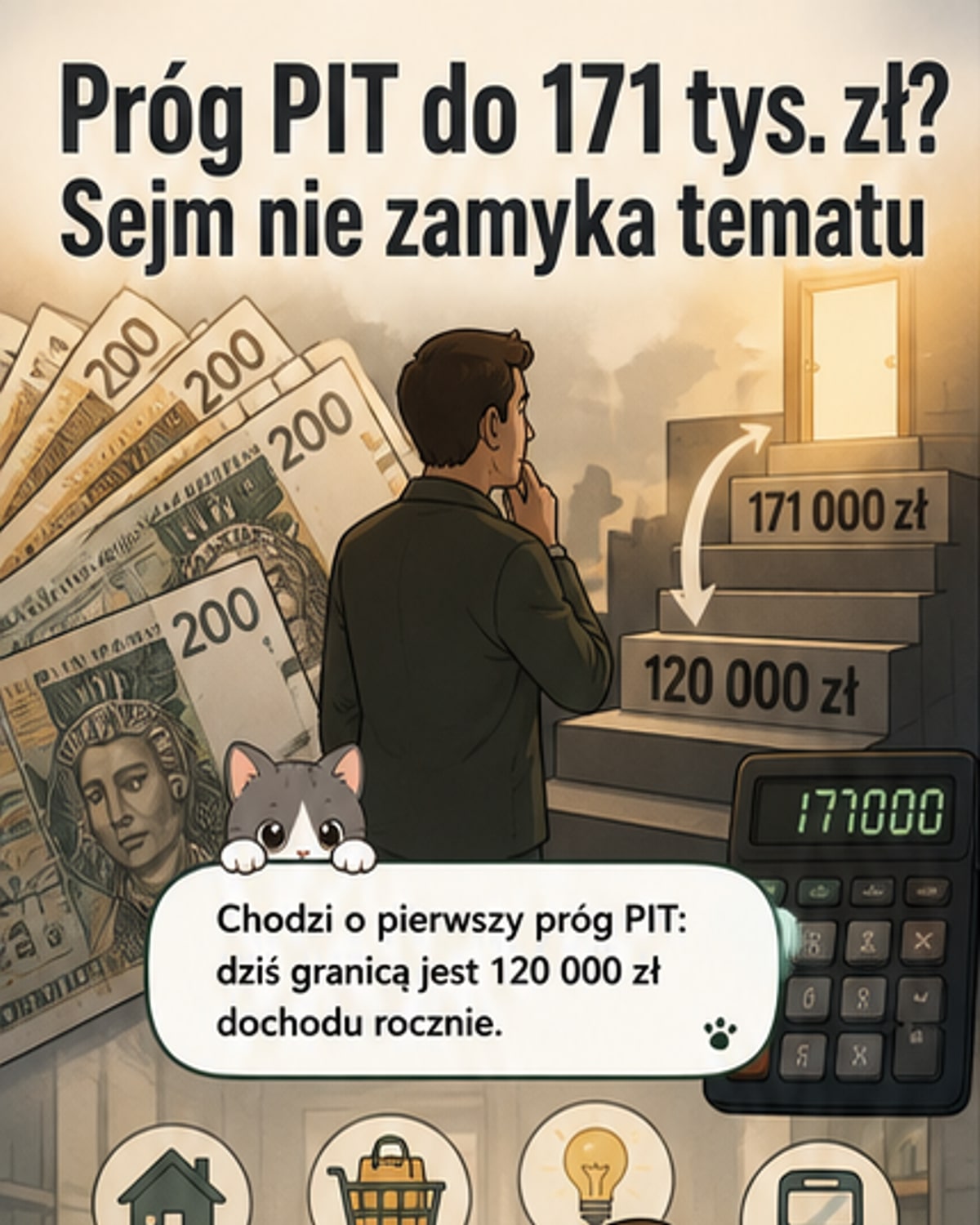 Sejm rozważa podwyżkę progu PIT do 171 tys. zł