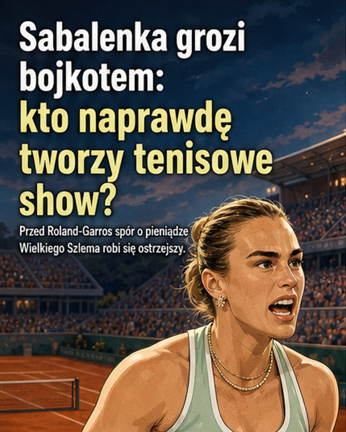 Sabalenka grozi bojkotem Wielkiego Szlema