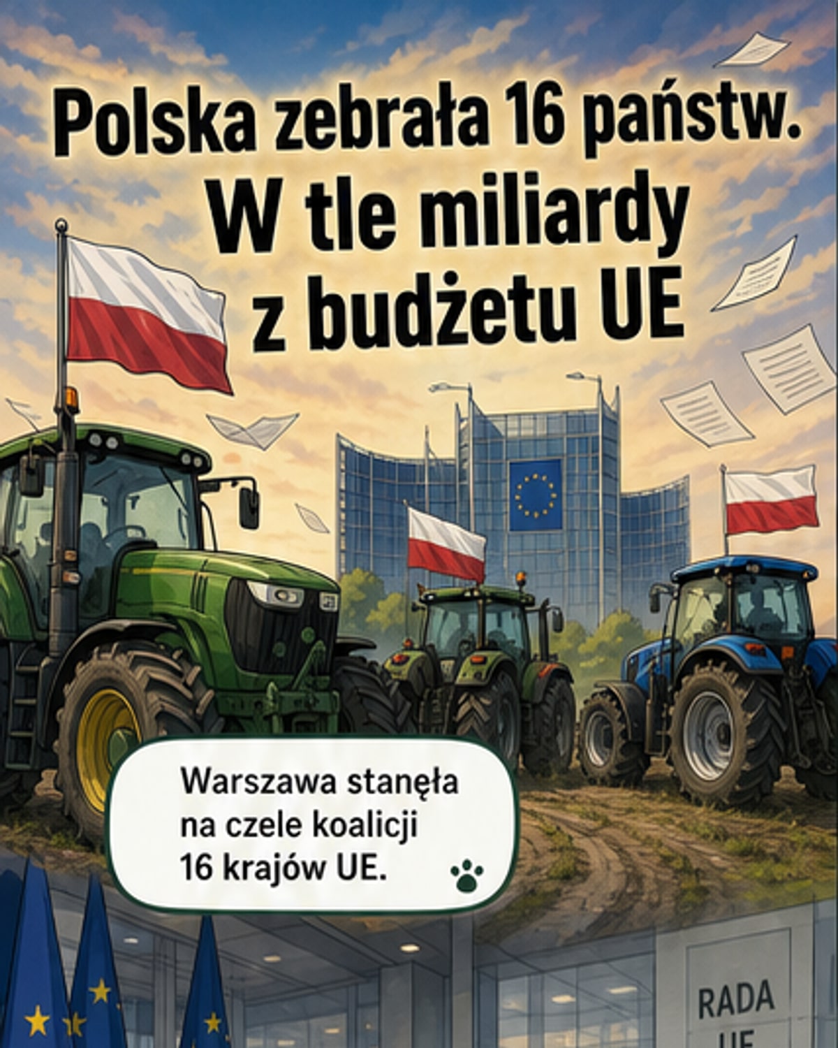 Polska zebrała 16 krajów przeciwko budżetowi UE