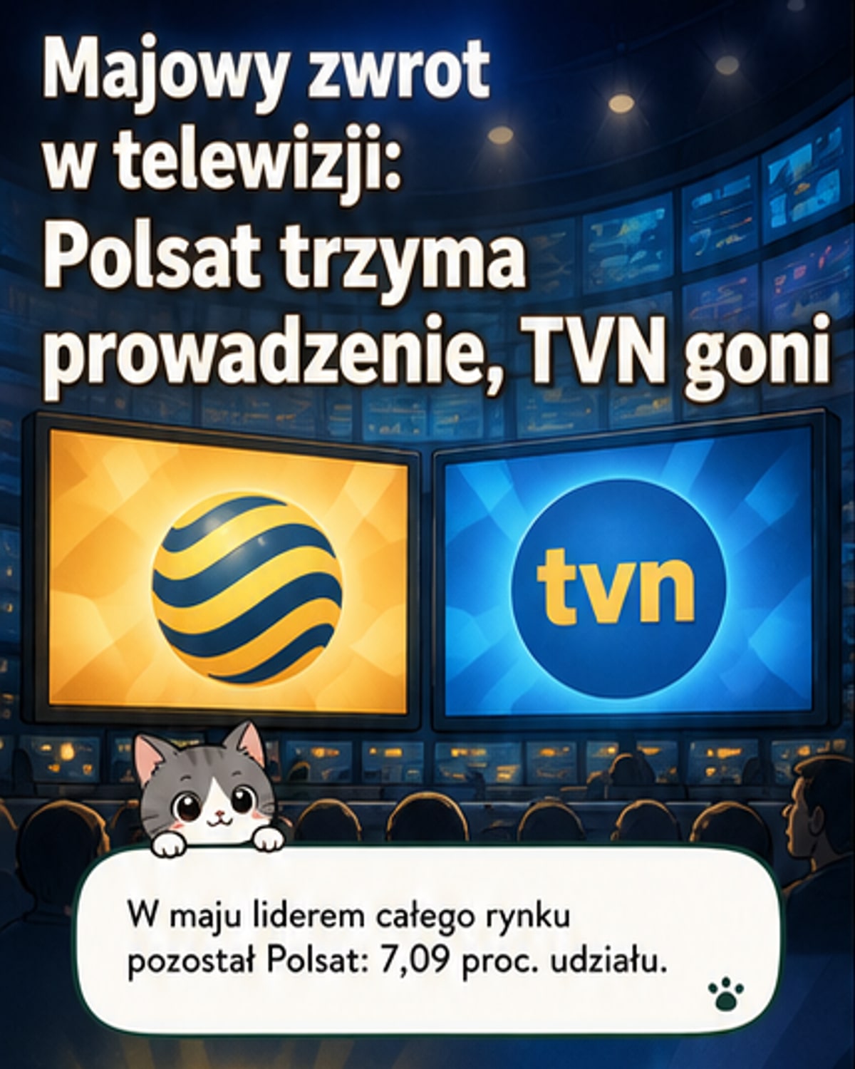 Polsat i TVN liderami w maju