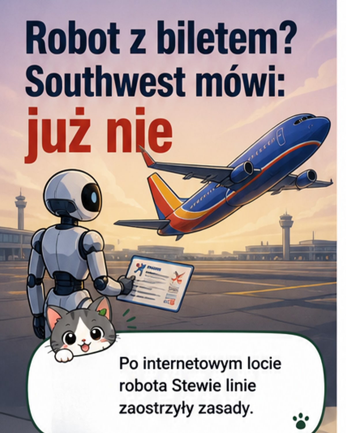 Southwest zakazuje humanoidalnych robotów na pokładzie