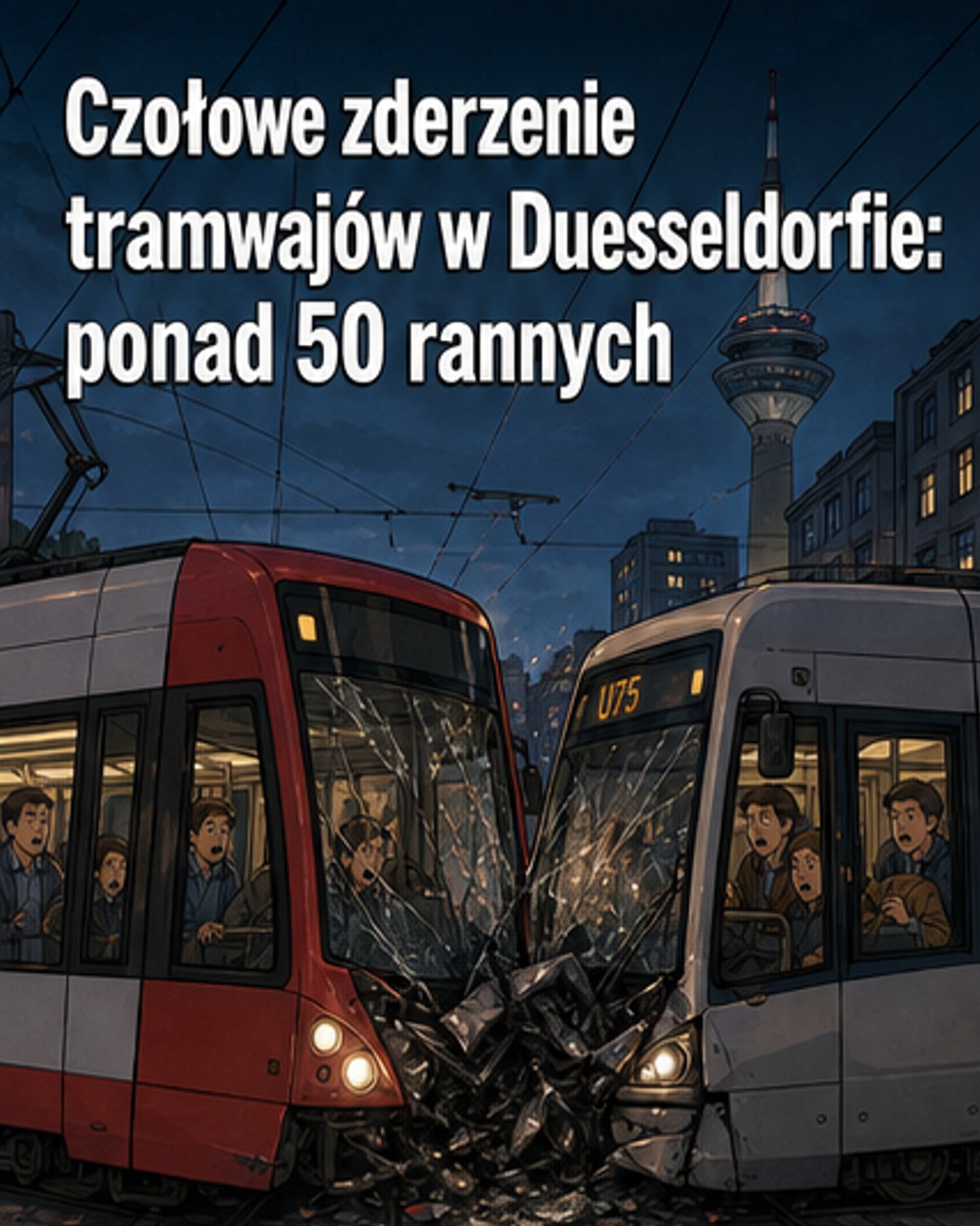 Ponad 50 rannych w zderzeniu tramwajów