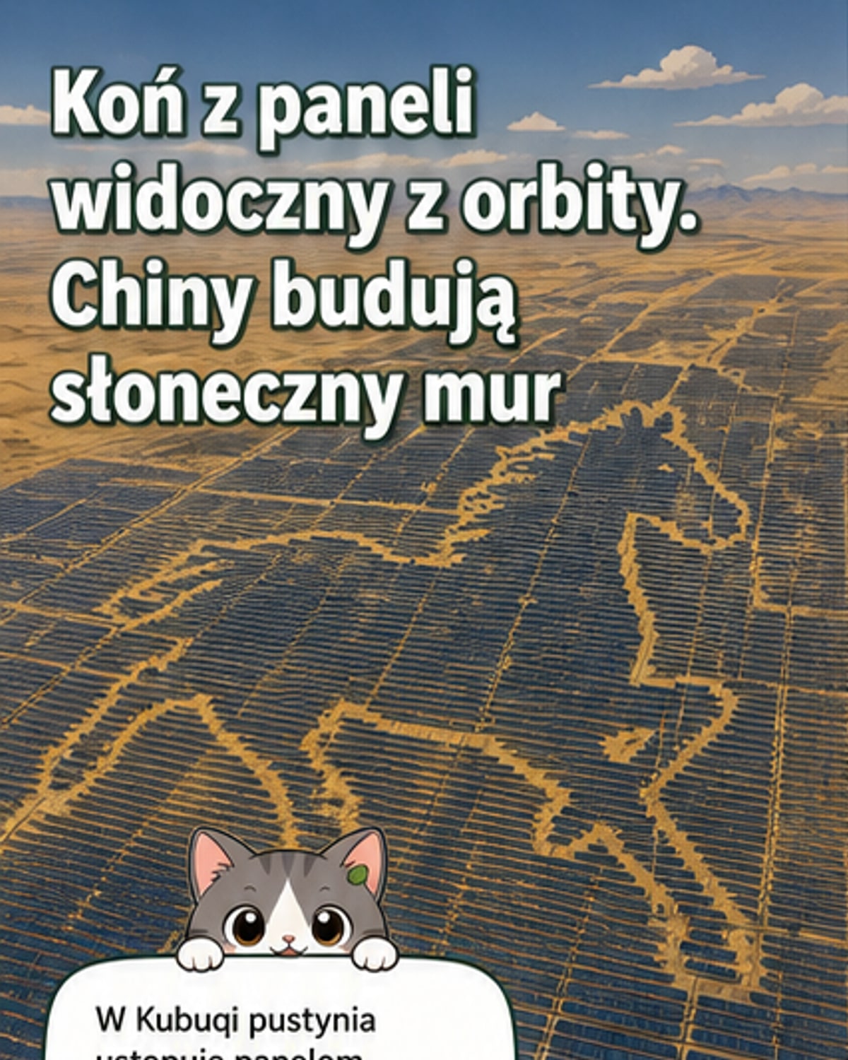 Chiński „słoneczny mur” z koniem z kosmosu