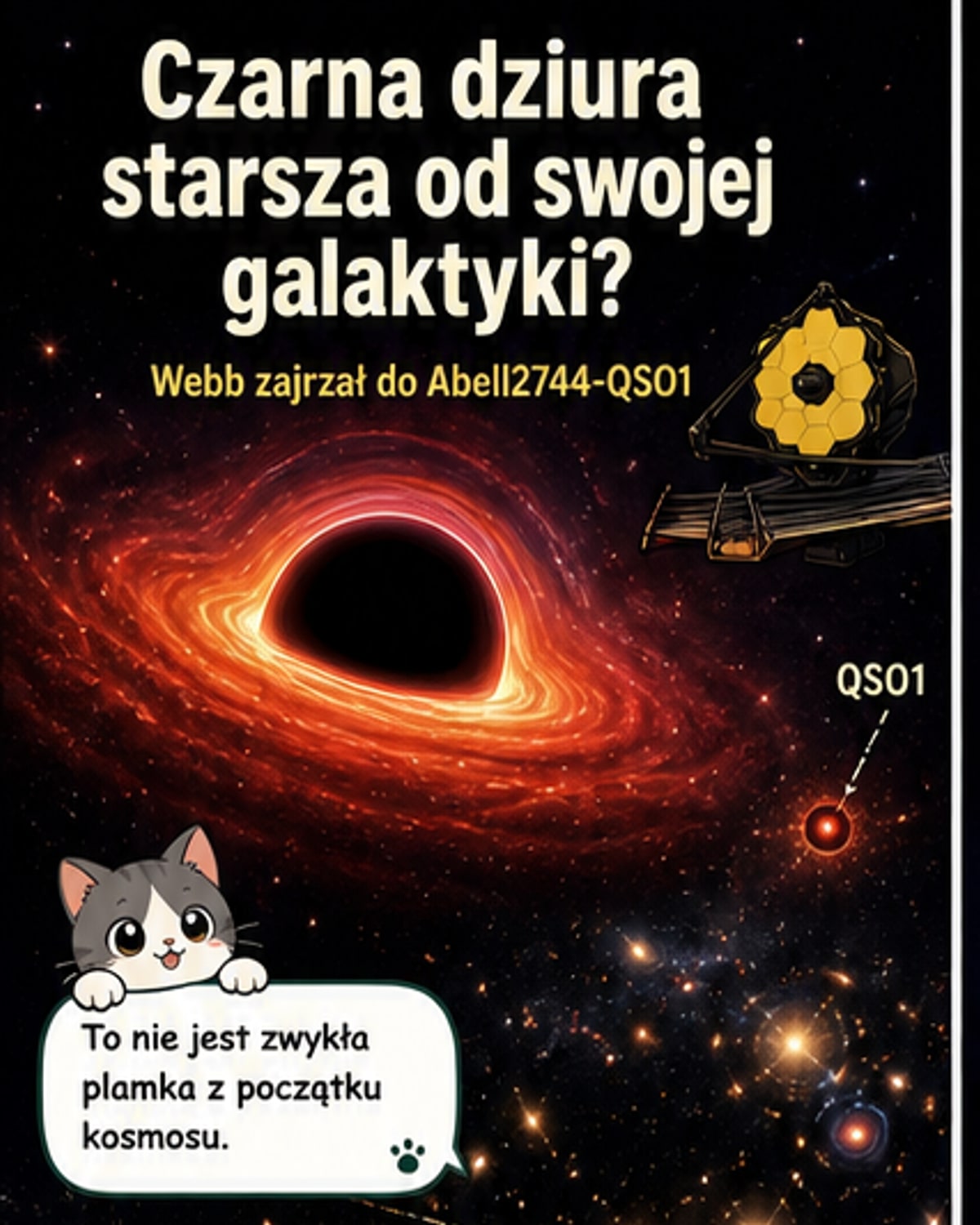 Czarna dziura powstała w pierwszej sekundzie po Wielkim Wybuchu