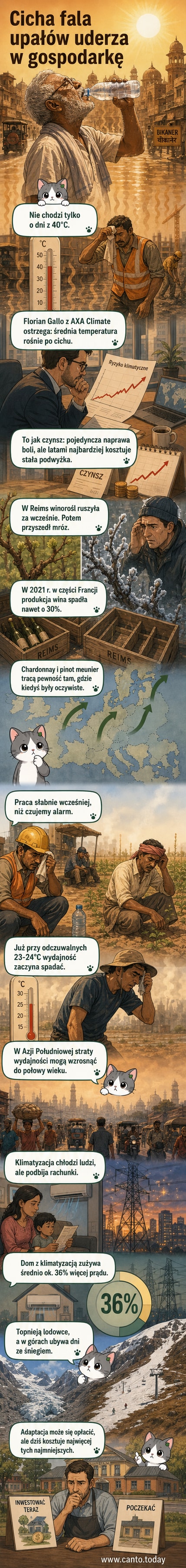 Ludzie piją wodę w upalny dzień w Bikaner w Indiach, tło: sucha, pękająca ziemia.