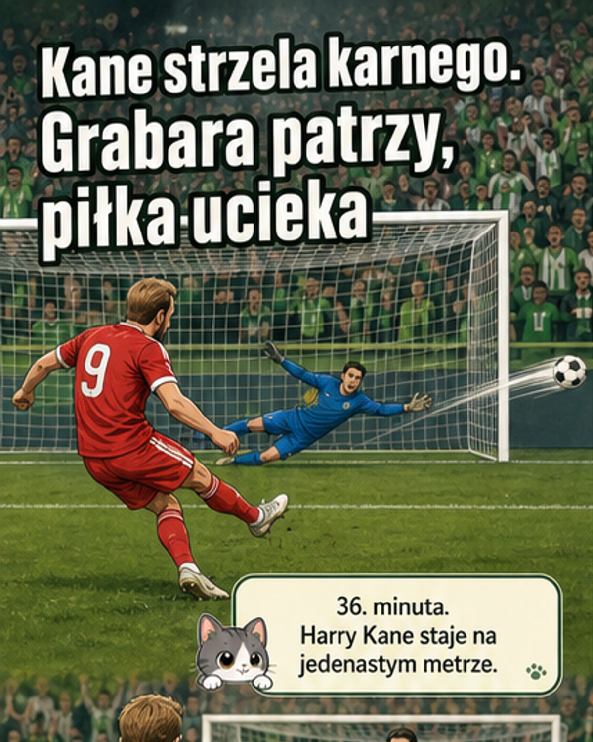 Kane nie trafił z karnego w bramkę Grabary