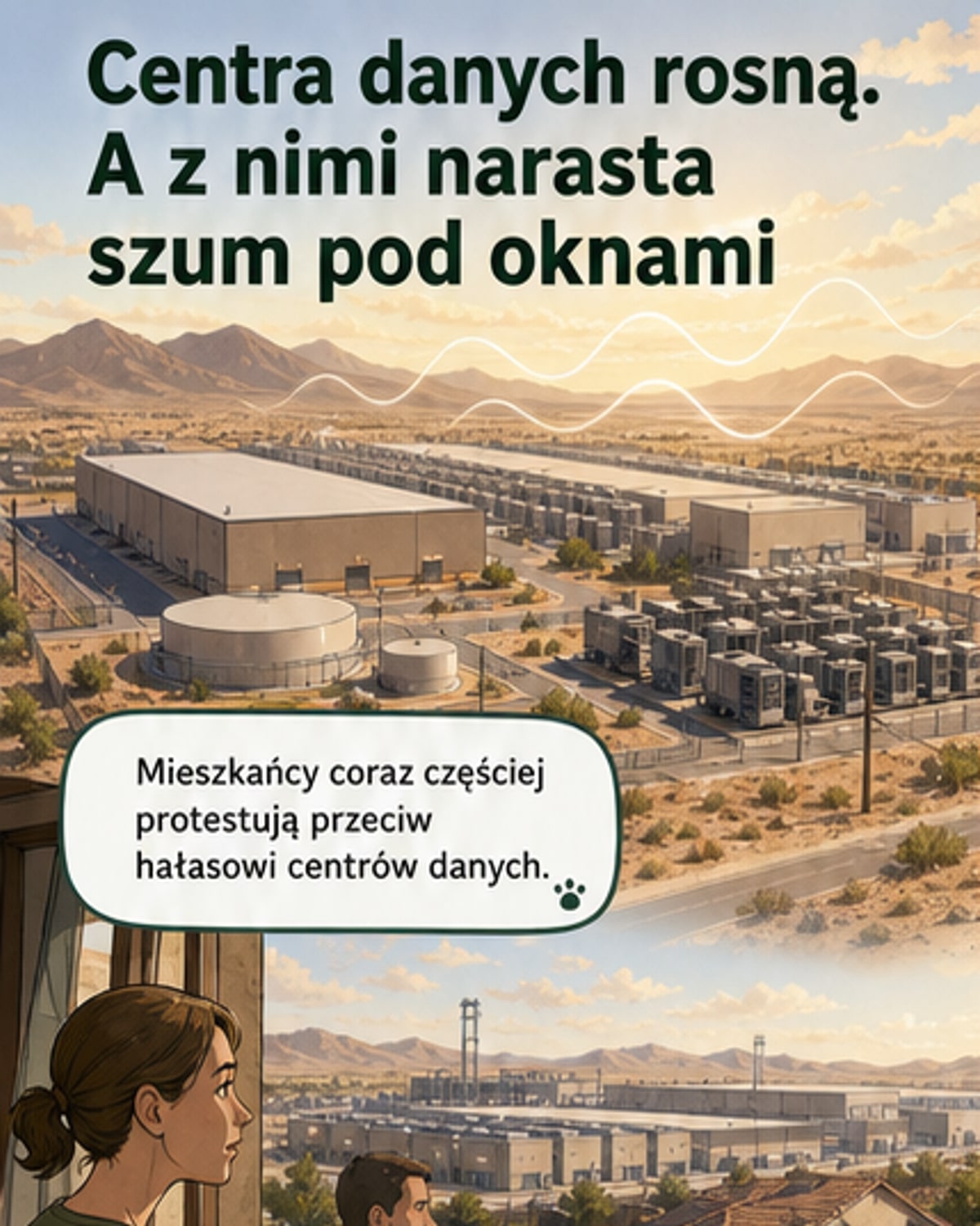 Centra danych a hałas: protesty rosną