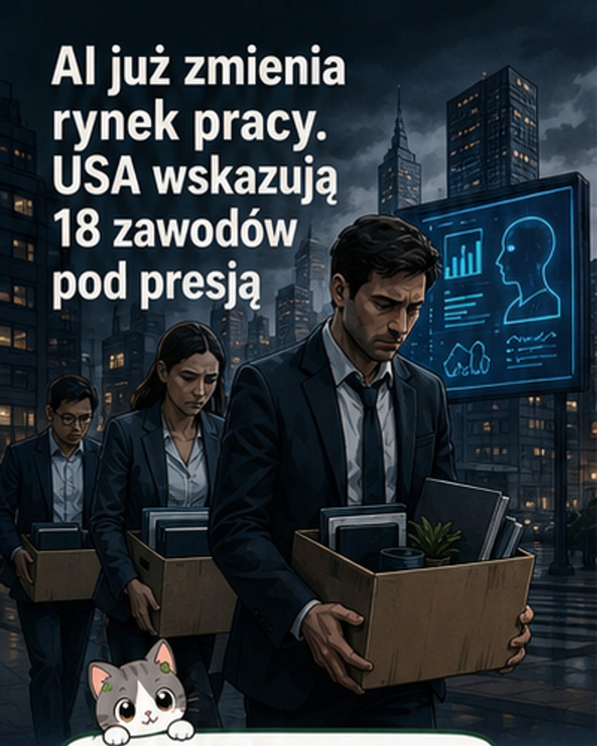 18 zawodów w USA traci pracowników z powodu AI