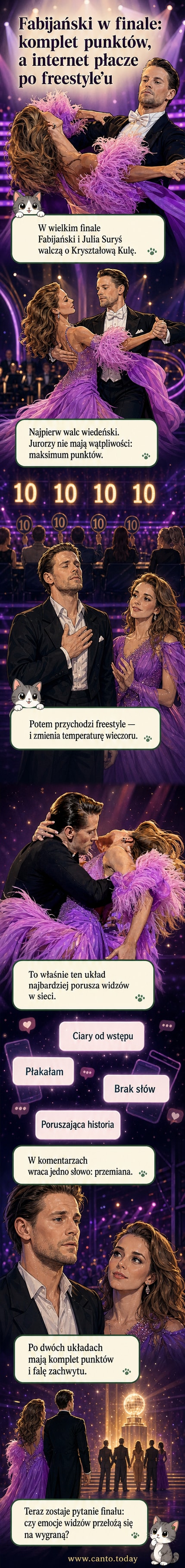 Sebastian Fabijanski i Julia Suryś podczas freestyle'u w finale Tanca z Gwiazdami, publiczność w transie.