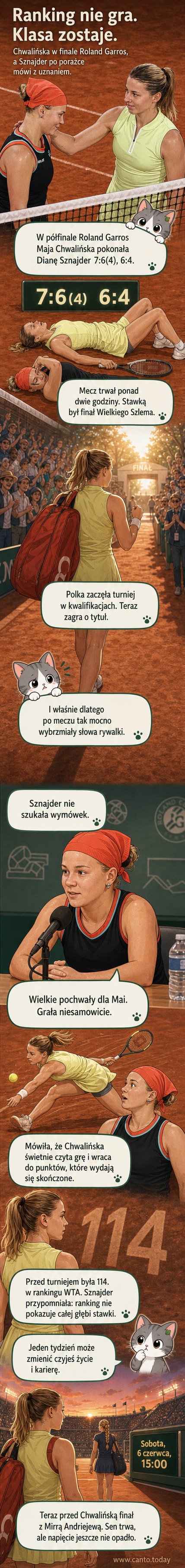 Diana Sznajder podczas konferencji prasowej po przegranej z Maią Chwalińską, mówi o niej z szacunkiem