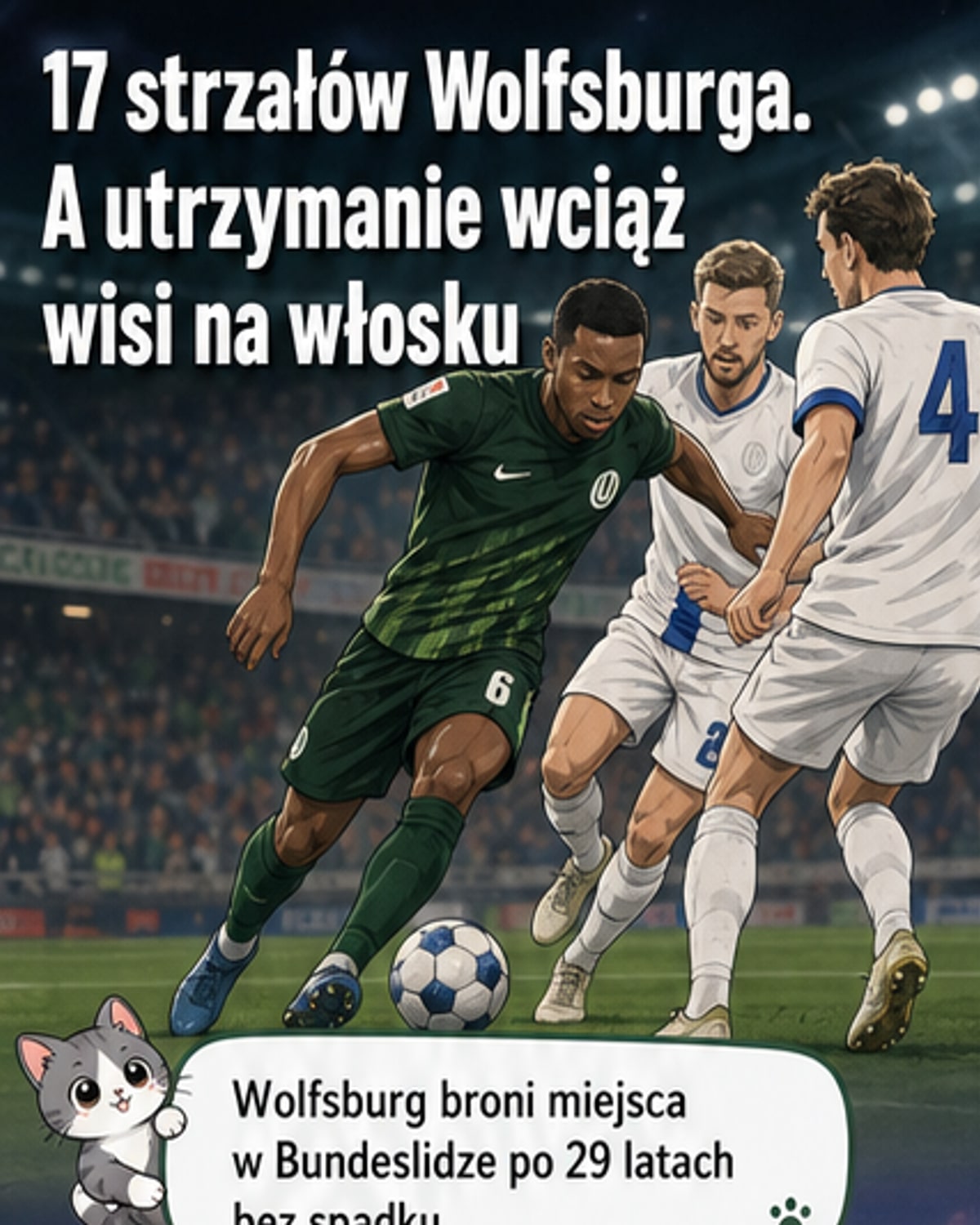 17 strzałów, zero goli: remis Wolfsburga w barażu