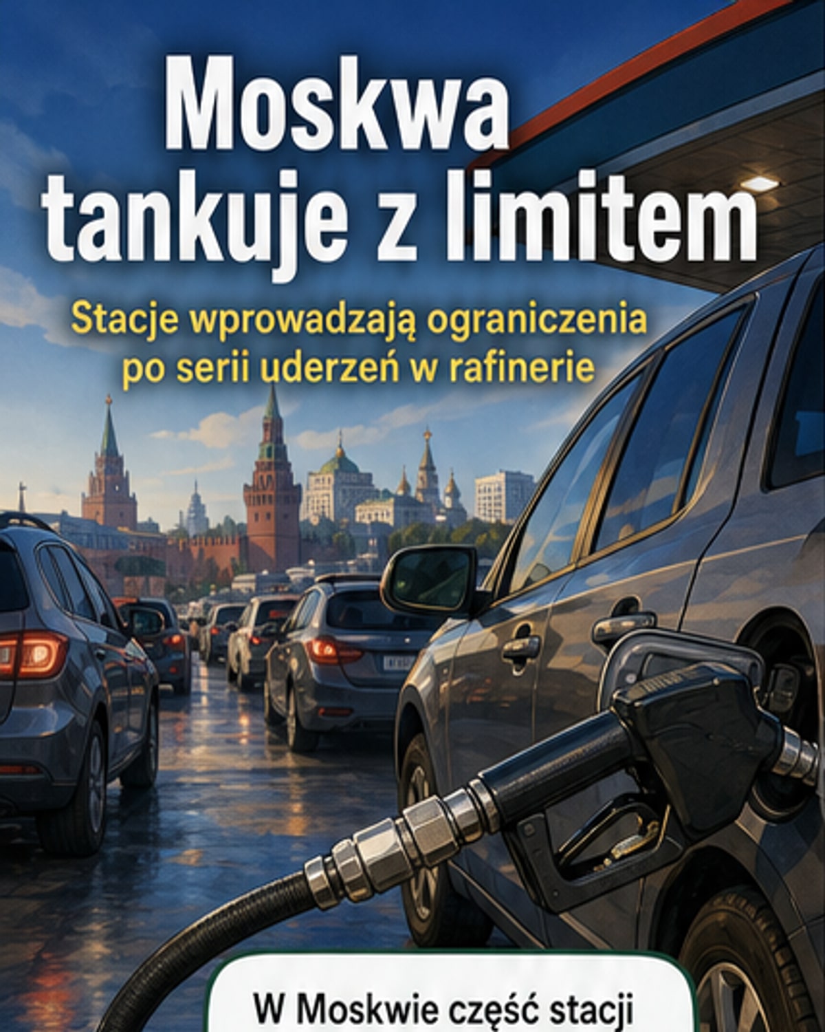 Limity paliw w Moskwie po atakach z Ukrainy