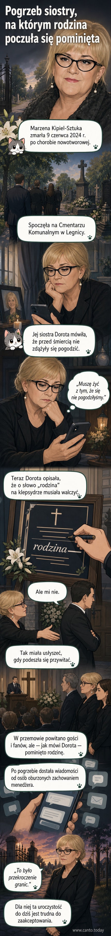 Portret Marzeny Kipiel-Sztuki z serialu 'Świat według Kiepskich', tło żałobne