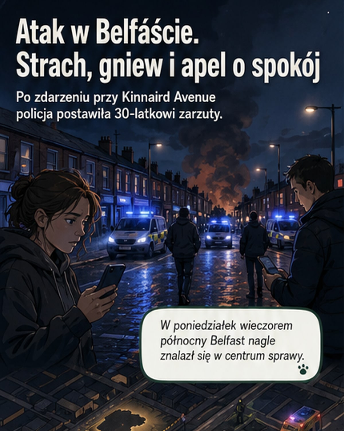 Protesty po ataku nożownika w Belfaście