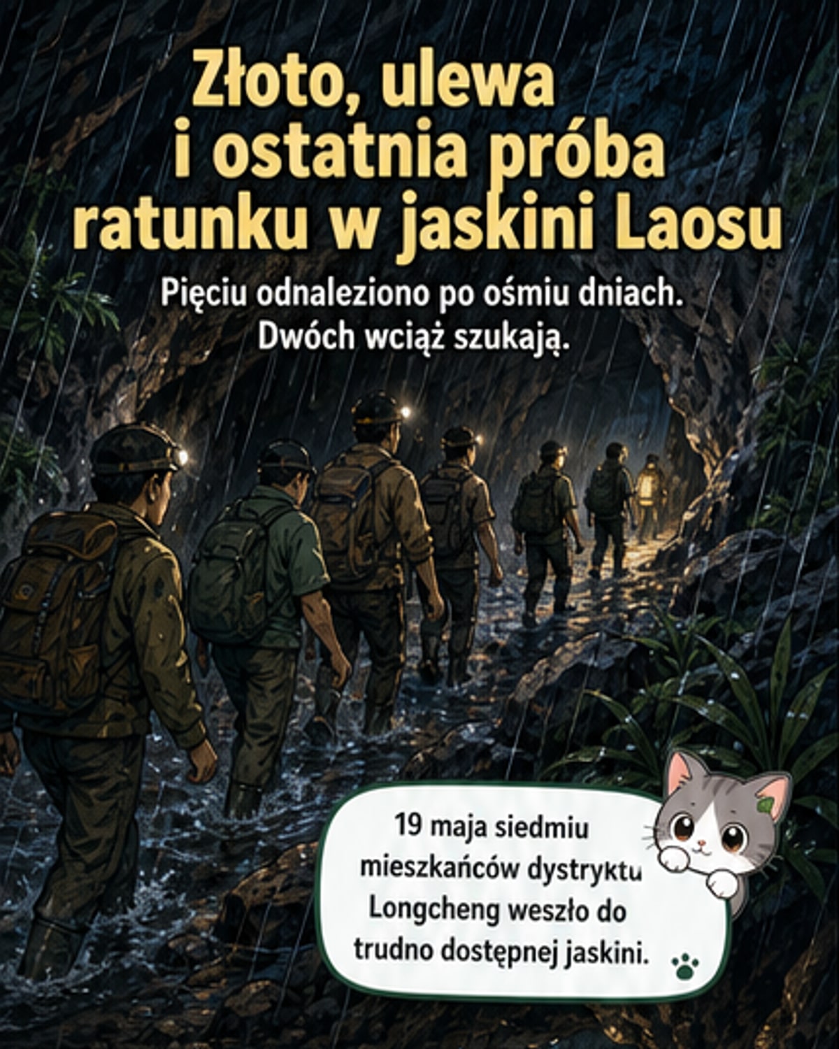 Utknęli w jaskini po poszukiwaniach złota