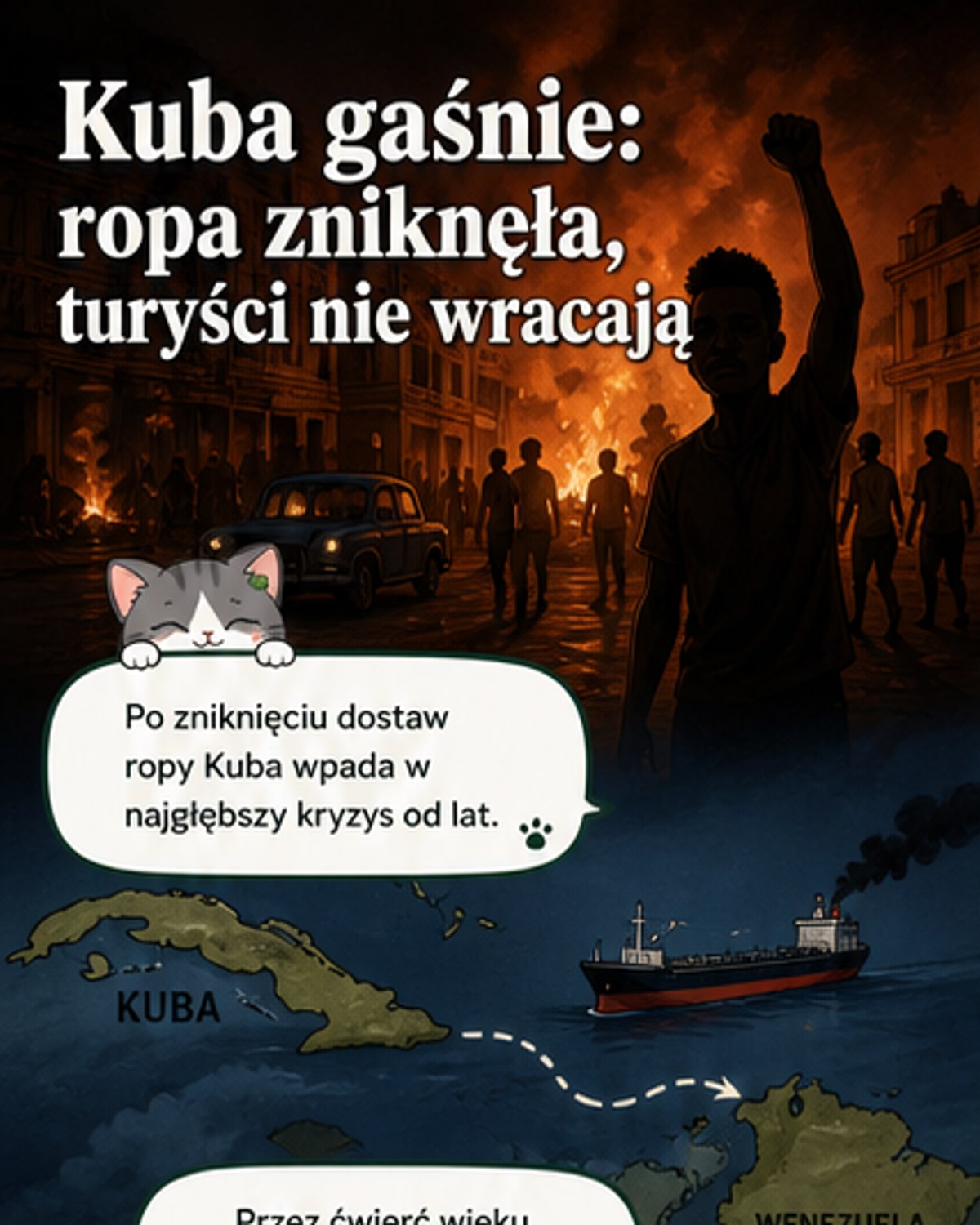 Kuba bez prądu i ropy. Turystyka nie pomoże