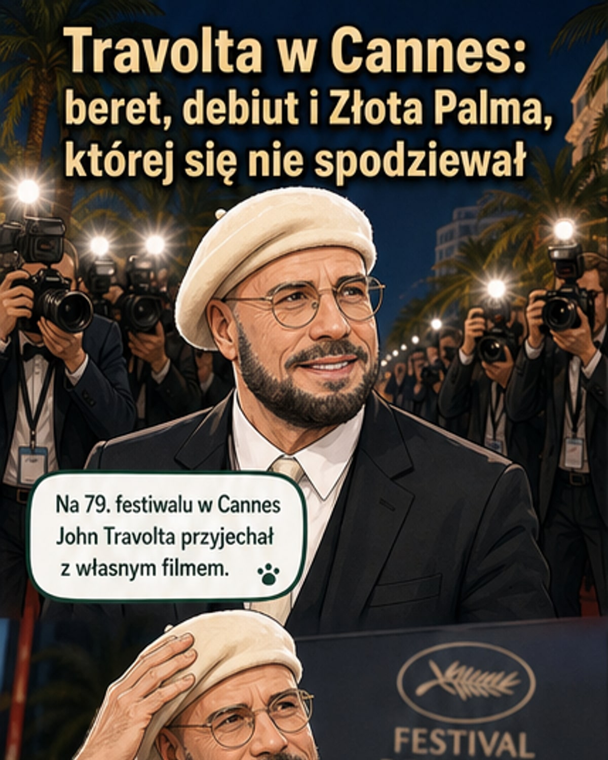 Travolta dostał Złotą Palmę. Nie krył łez