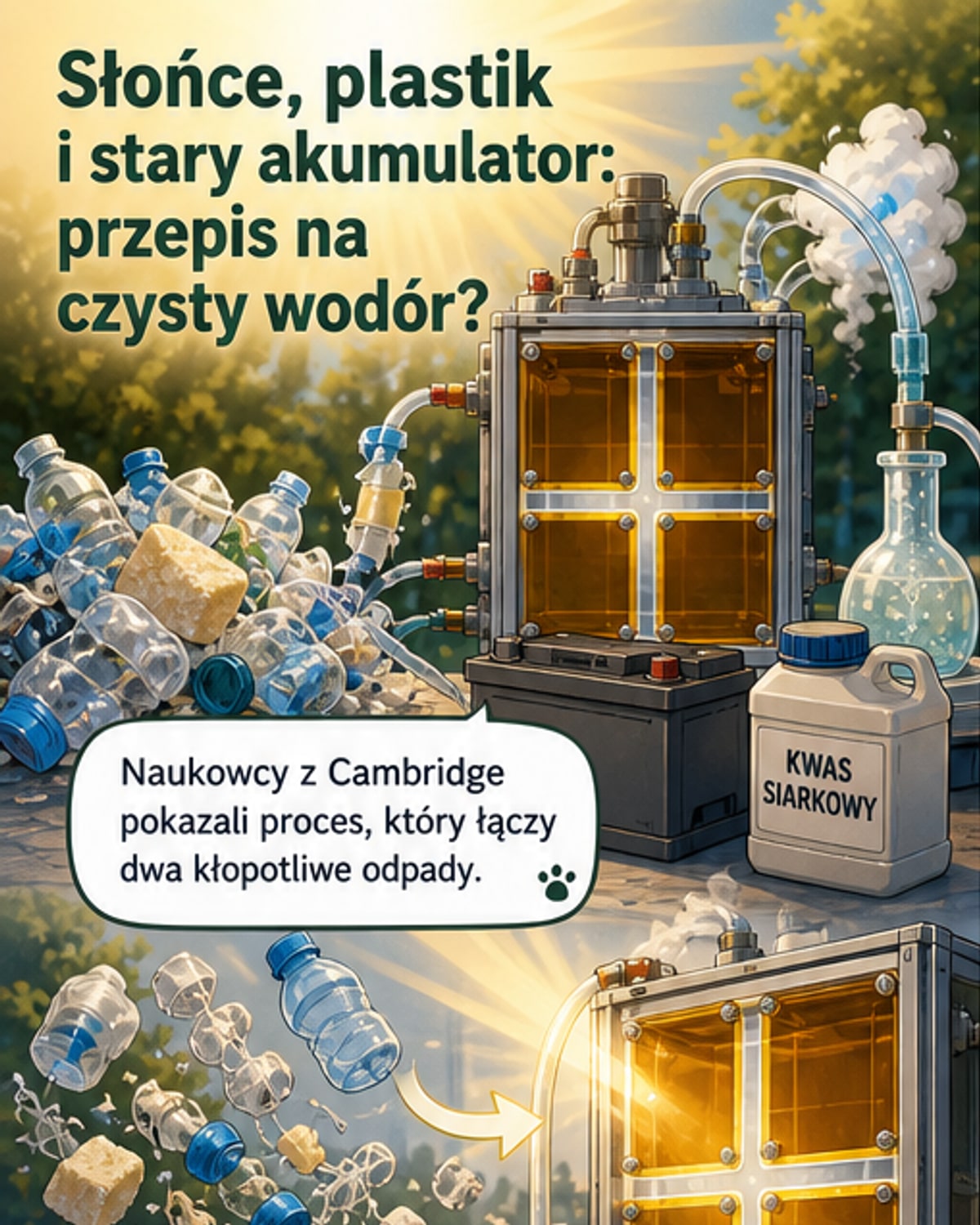 Słońce zamienia plastik w czysty wodór