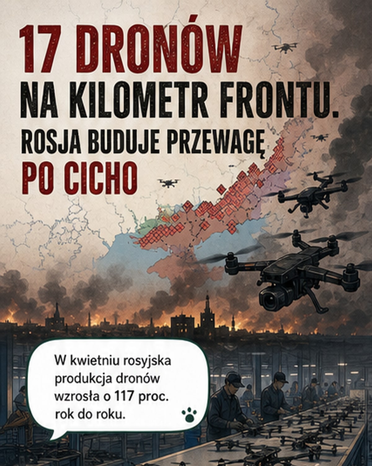 Rosja produkuje 20 tys. dronów dziennie