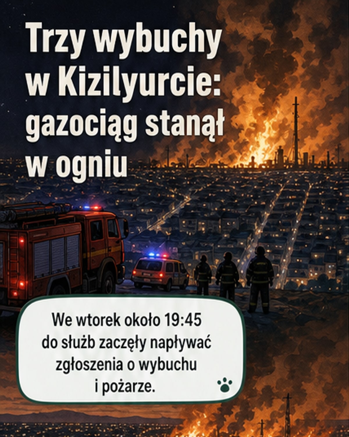 Gazociąg w ogniu po trzech wybuchach