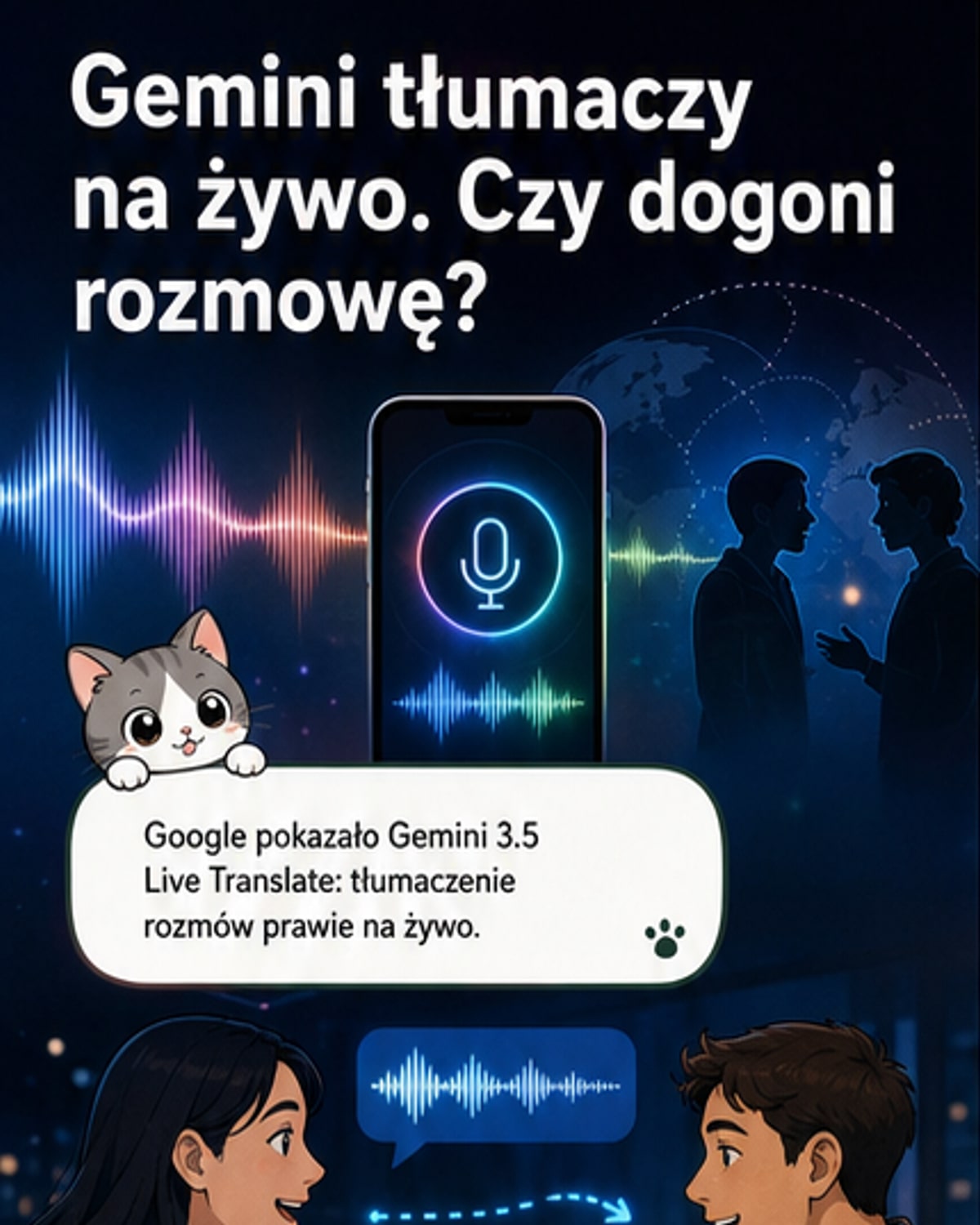 Gemini tłumaczy rozmowy niemal na żywo